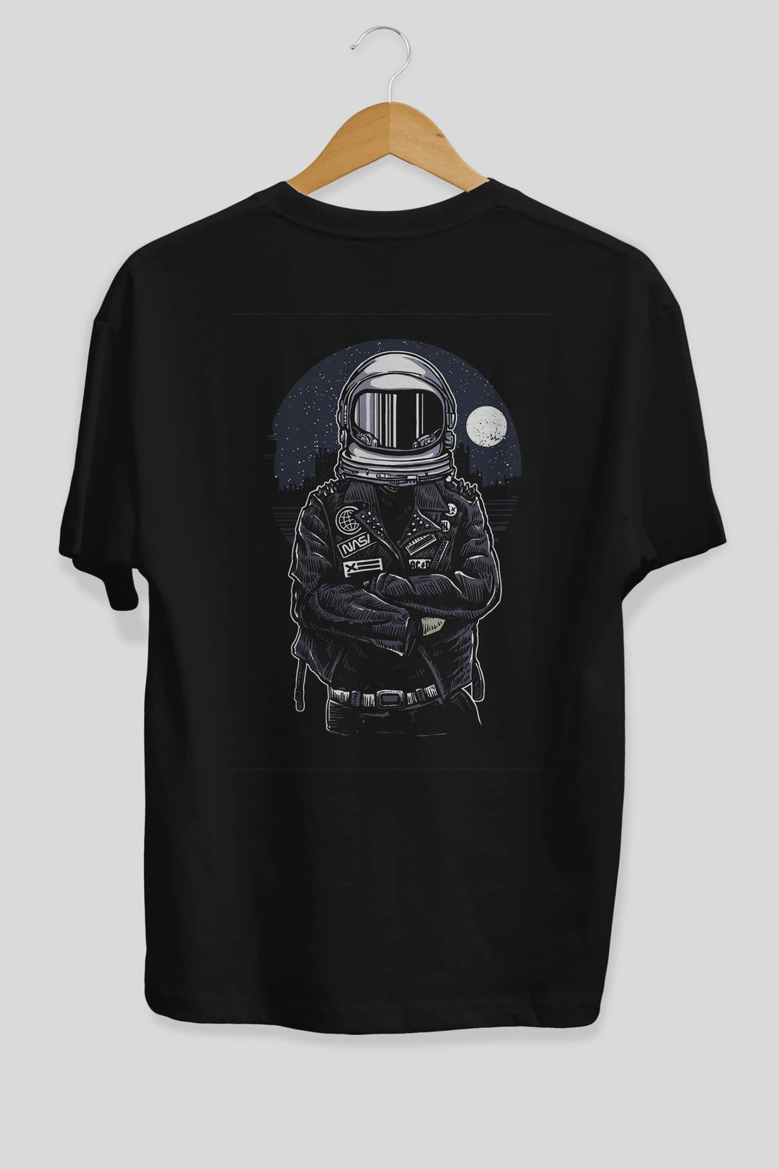 Astronaut Rebel Arka Baskılı Oversize t-shirt Erkek Kadın Unisex %100 Pamuk
