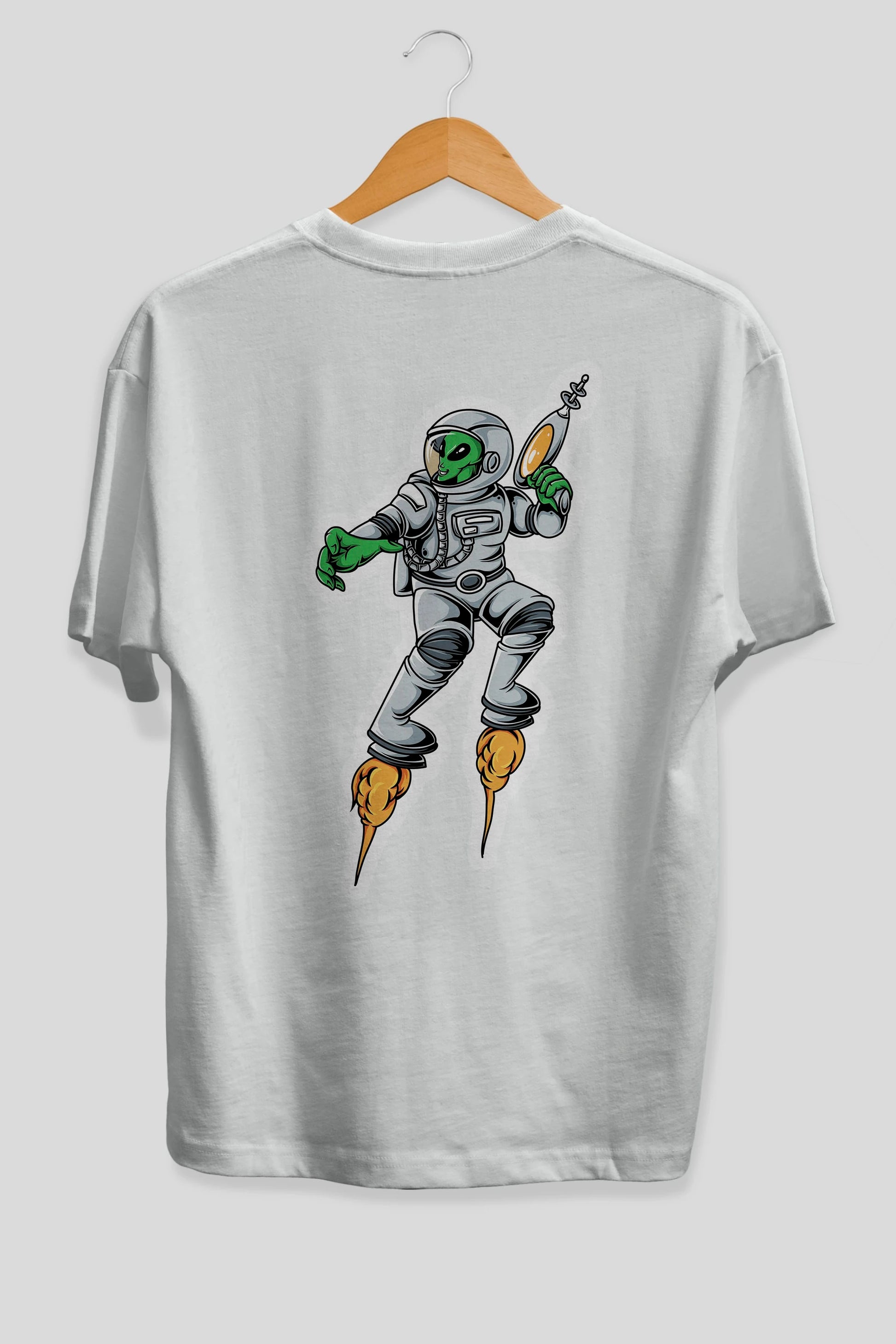Alien Wars Sticker Arka Baskılı Oversize t-shirt Erkek Kadın Unisex