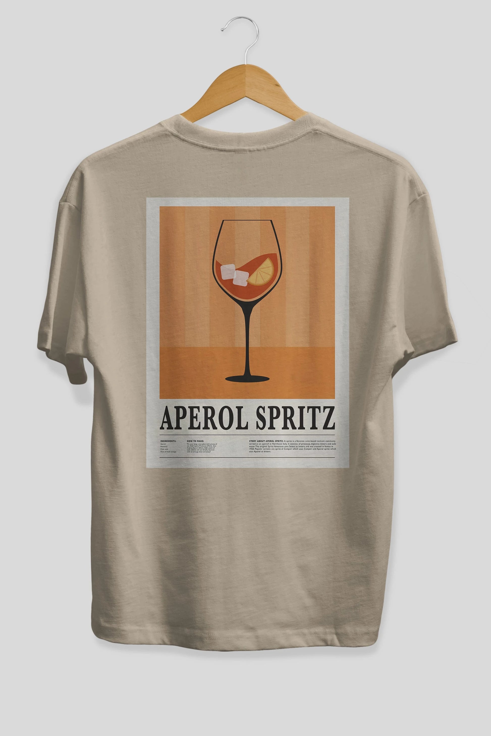 Aperol Spritz 8 Arka Baskılı Oversize t-shirt Erkek Kadın Unisex %100 Pamuk Bisiklet Yaka tişort