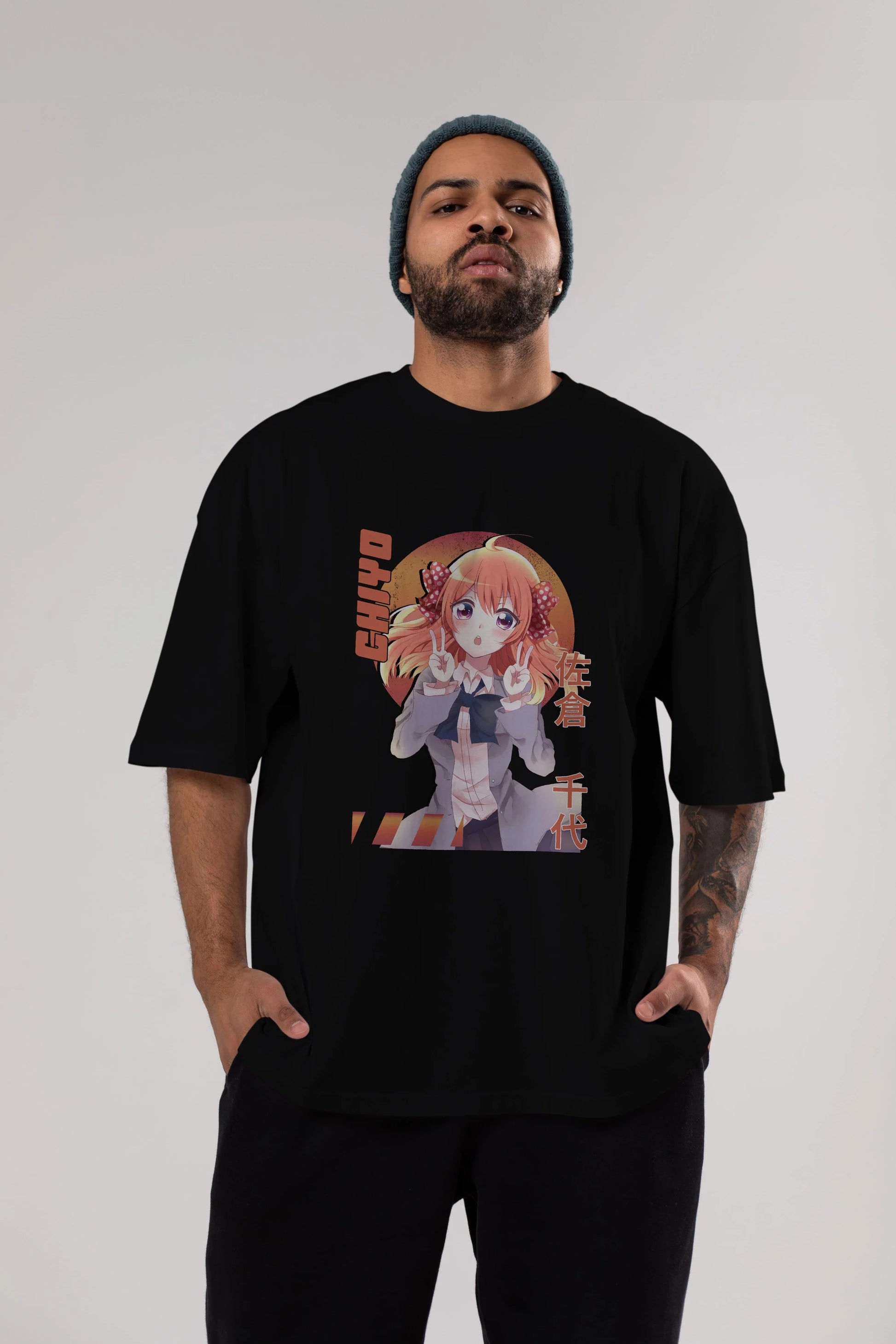 Chiyo Sakura 5 Anime Ön Baskılı Oversize t-shirt %100 pamuk Erkek Kadın Unisex