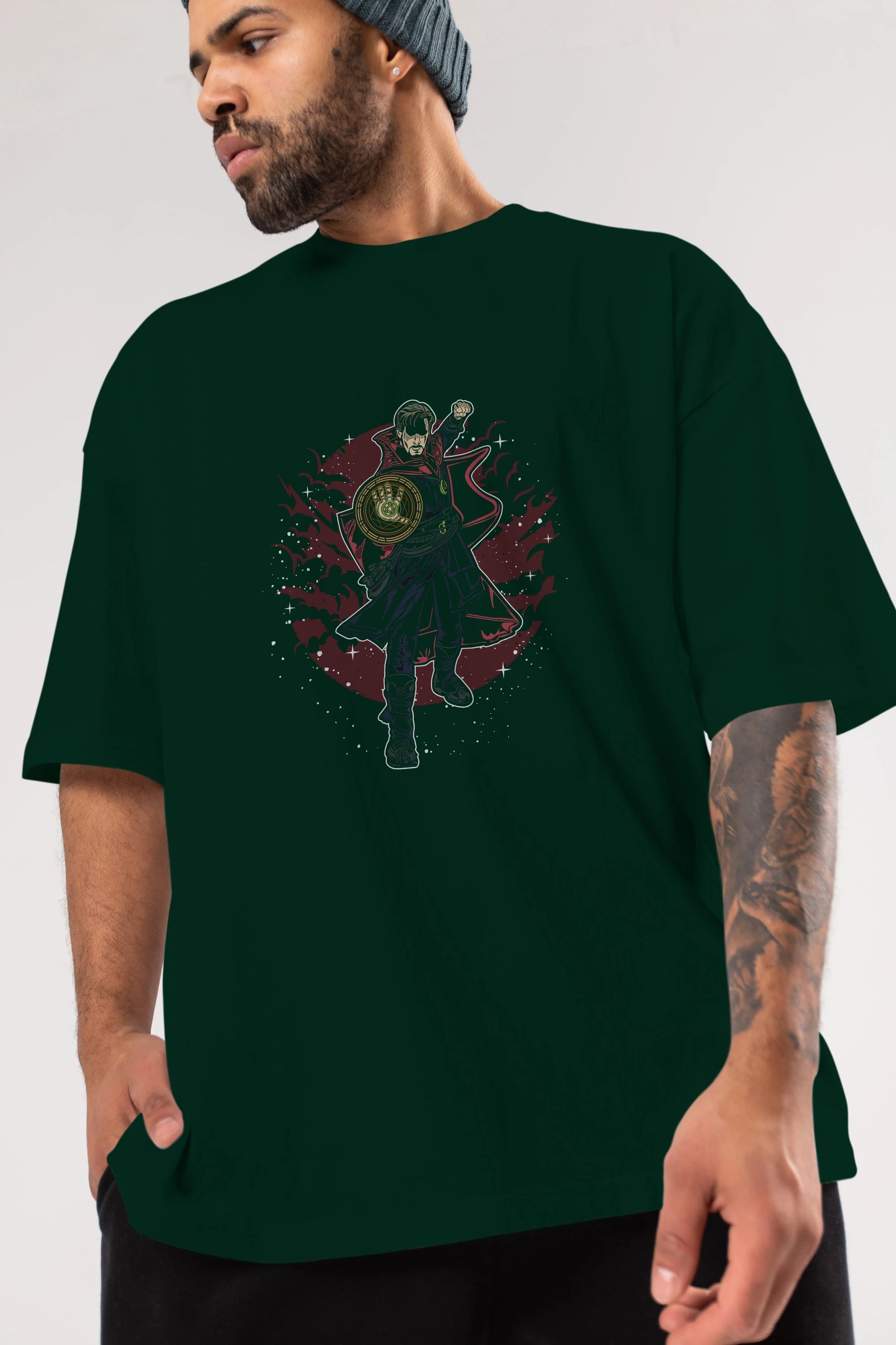 DOCTER STRANGE Ön Baskılı Oversize t-shirt Erkek Kadın Unisex %100 Pamuk tişort