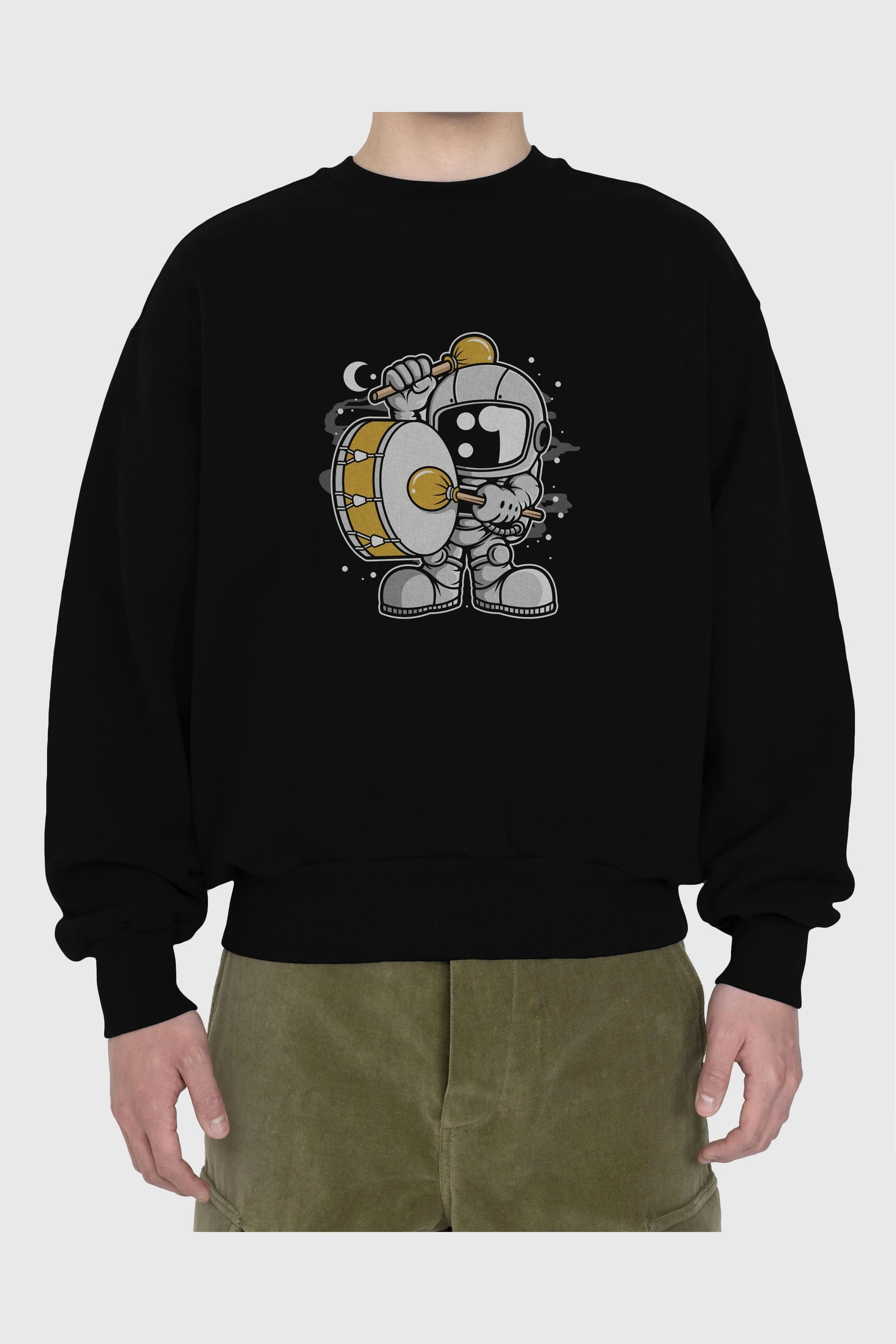 Astronaut Marching Band Ön Baskılı Oversize Sweatshirt Erkek Kadın Unisex