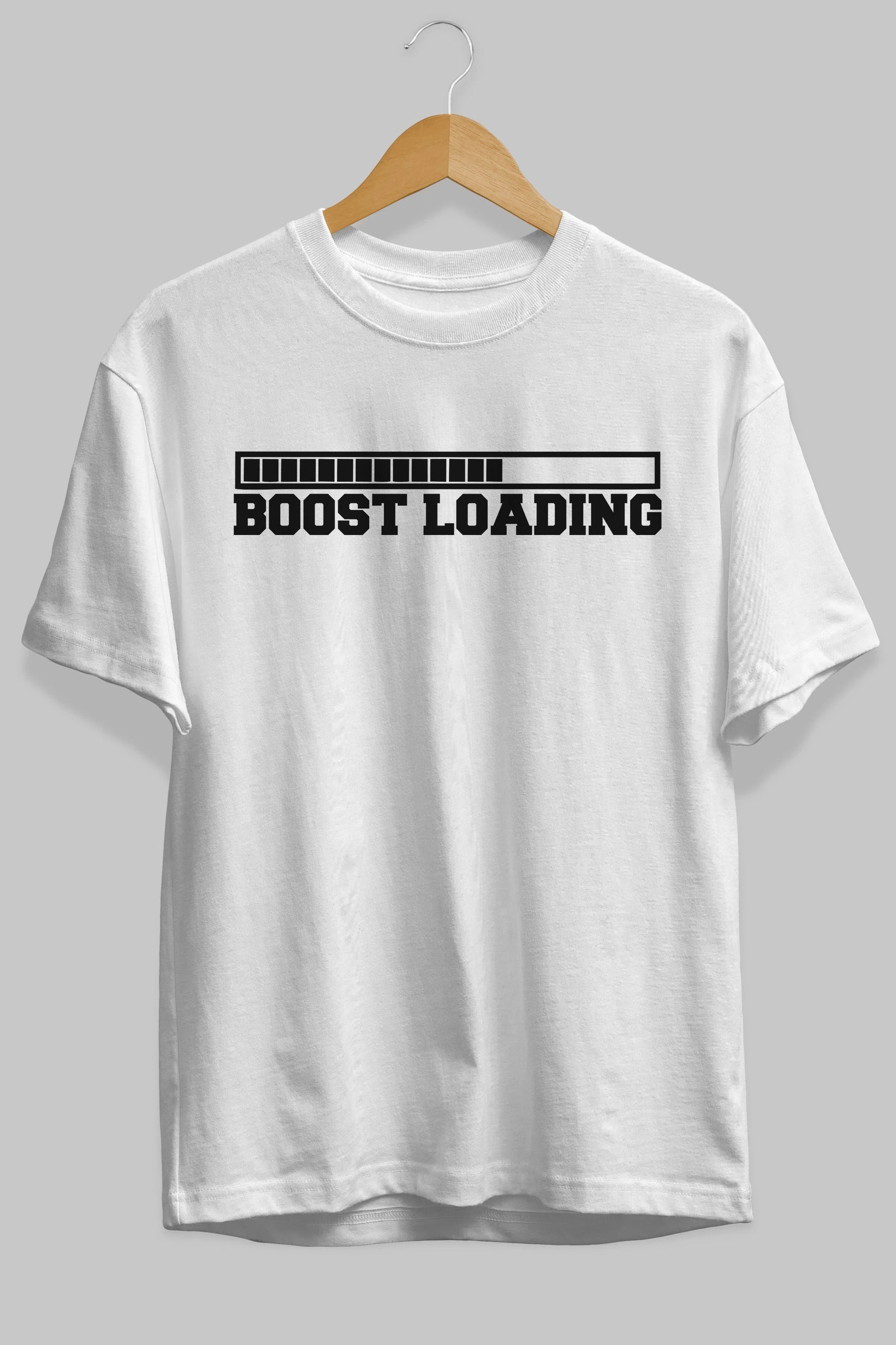 Boost Loading Ön Baskılı Oversize t-shirt %100 pamuk Erkek Kadın Unisex