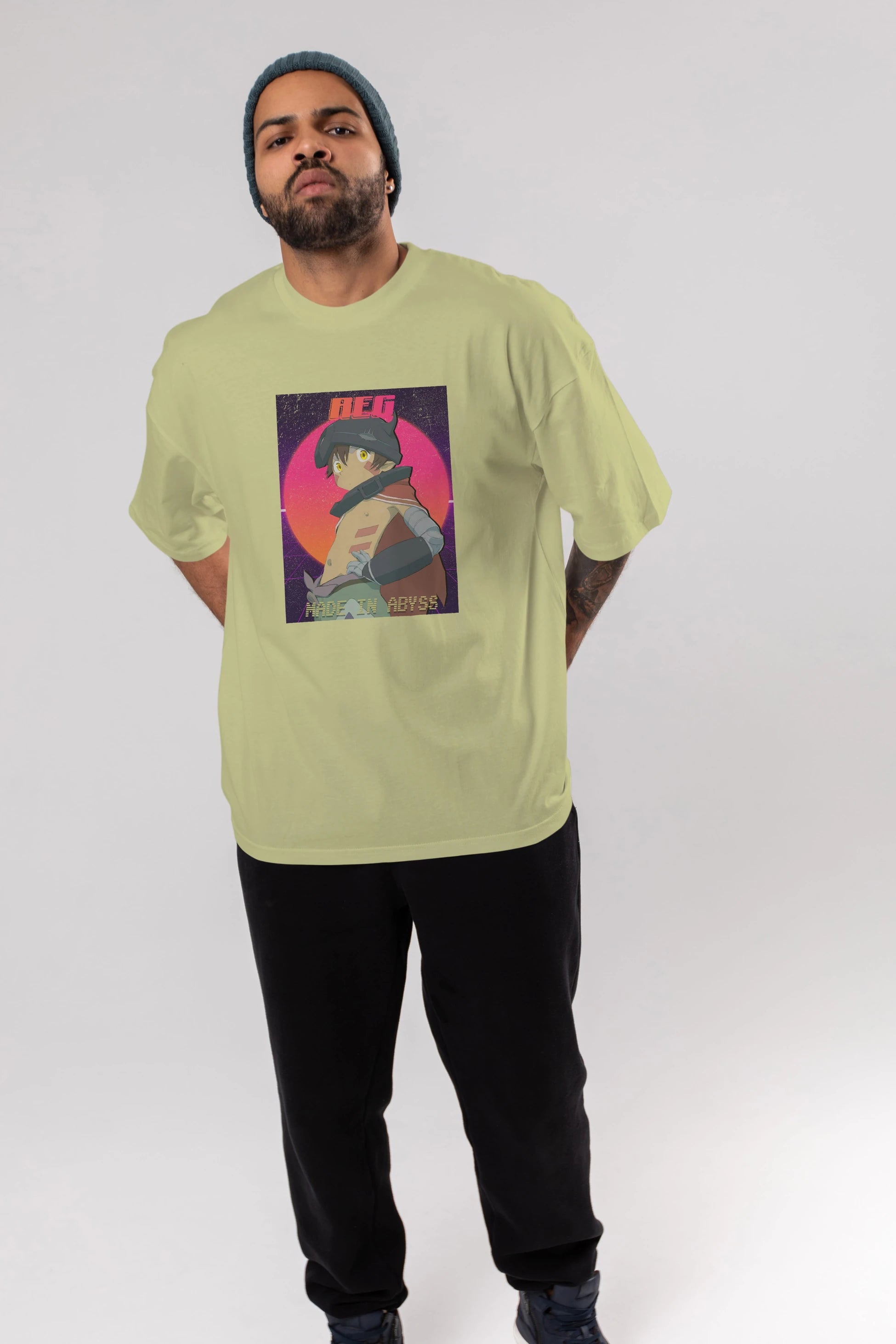 Reg 7 Anime Ön Baskılı Oversize t-shirt %100 pamuk Erkek Kadın Unisex