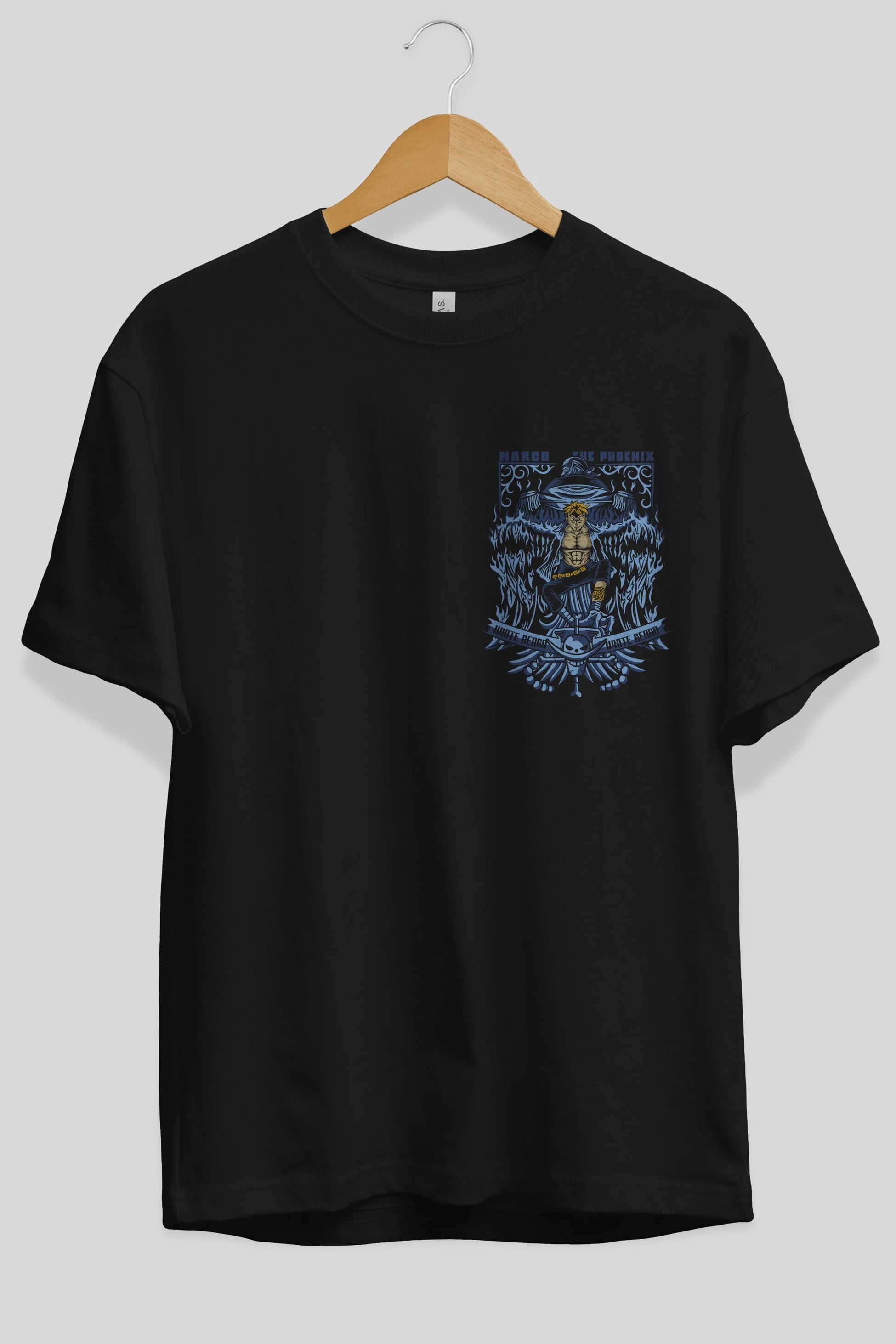 MARCO EL FENIX One Piece Ön Sol Baskılı Oversize t-shirt Erkek Kadın Unisex %100 Pamuk Bisiklet Yaka tişort