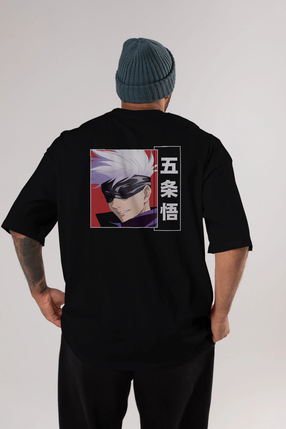SATORU GOJO Anime Arka Baskılı Oversize t-shirt Erkek Kadın Unisex