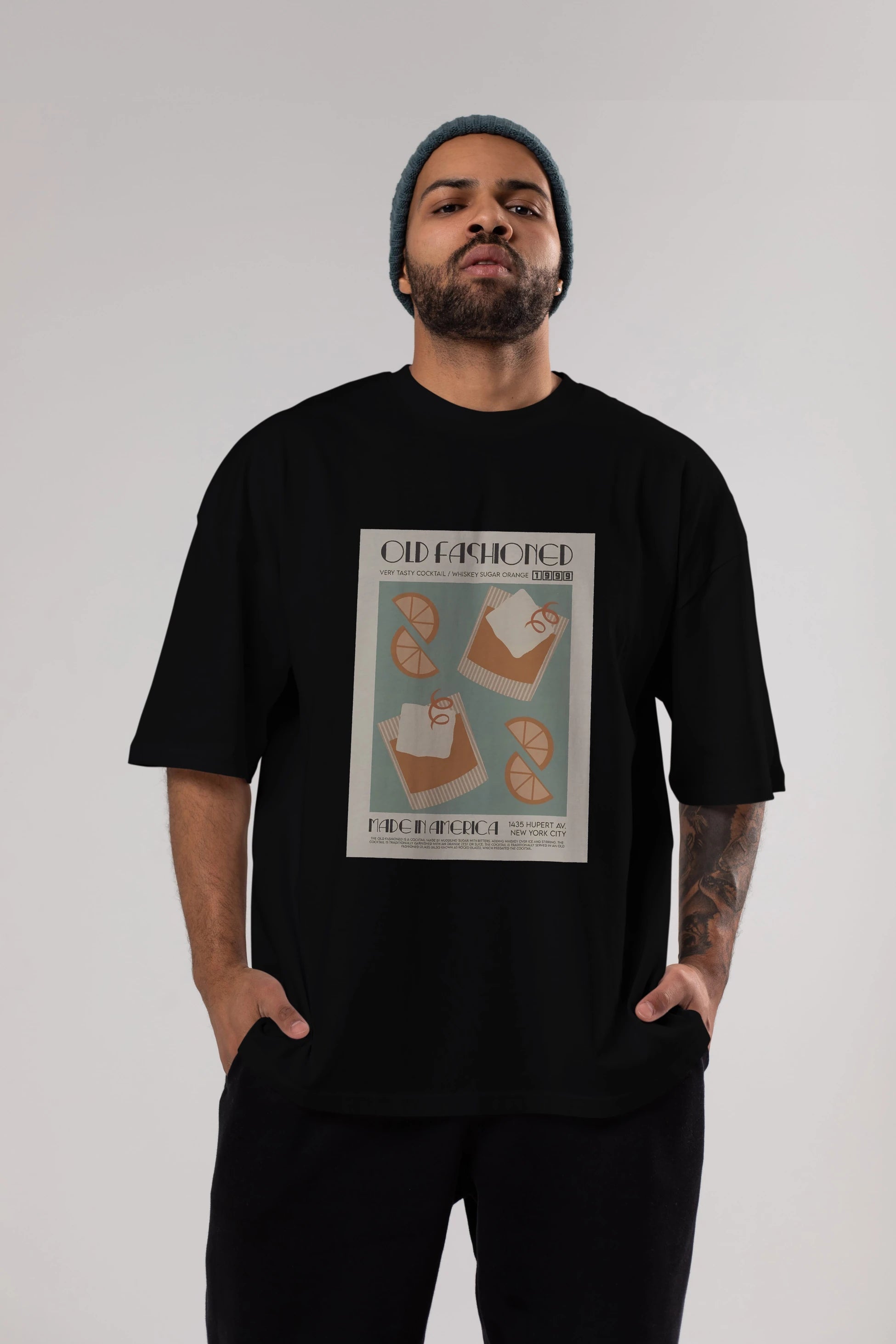 Old Fashioned 2 Ön Baskılı Oversize t-shirt Erkek Kadın Unisex %100 Pamuk Bisiklet Yaka tişort