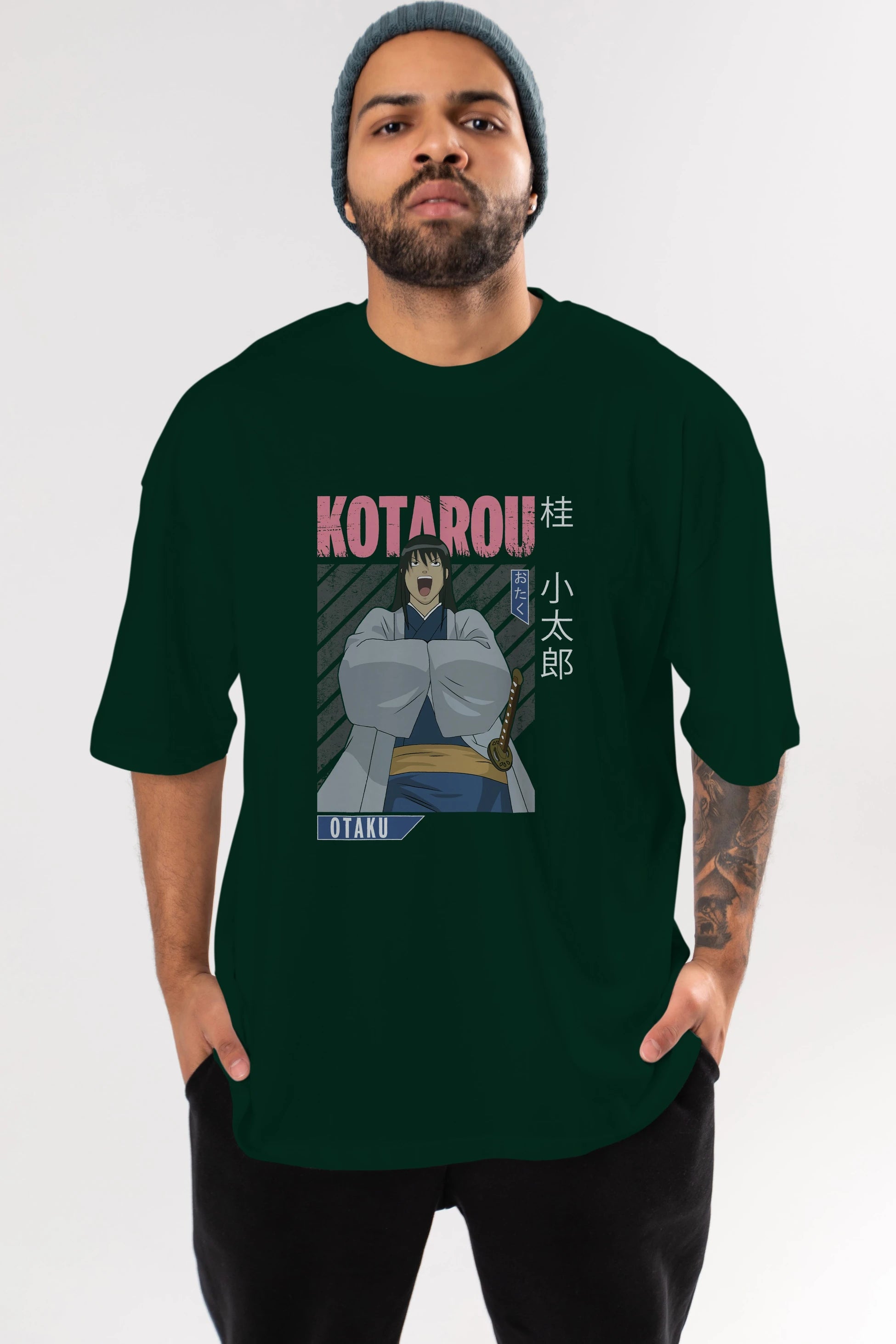 Kotarou Katsura GINTAMA 1 Anime Ön Baskılı Oversize t-shirt %100 pamuk Erkek Kadın Unisex