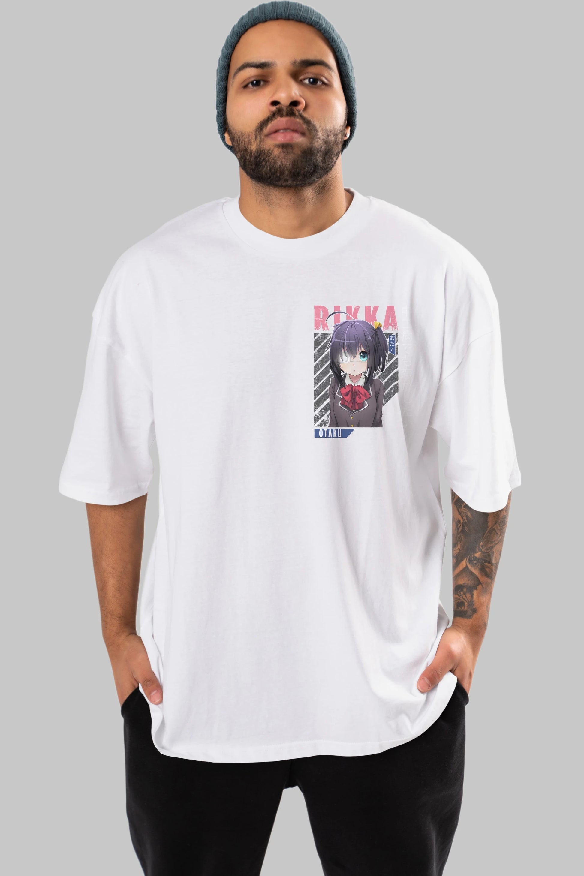 Rikka Takanashi 9 Ön Sol Baskılı Oversize t-shirt Erkek Kadın Unisex %100 Pamuk Bisiklet Yaka tişort