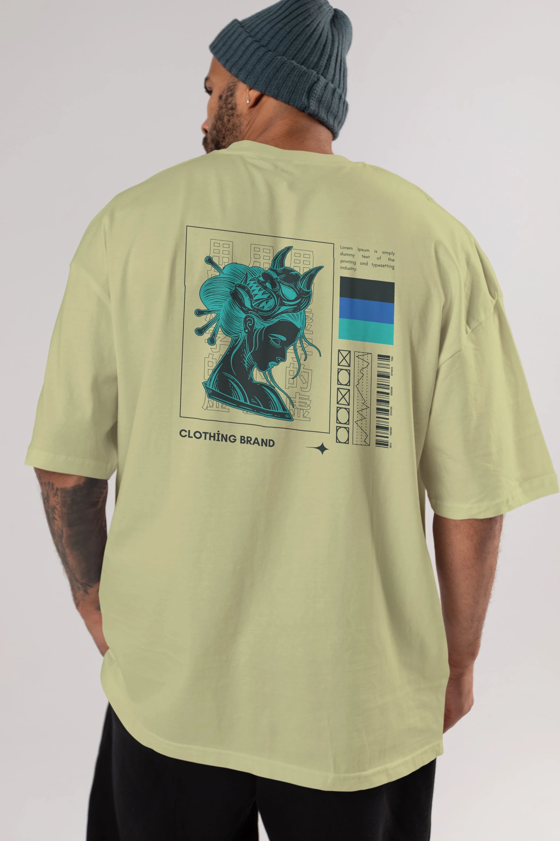 Hipster Japanese Style 2 Arka Baskılı Oversize t-shirt Erkek Kadın Unisex