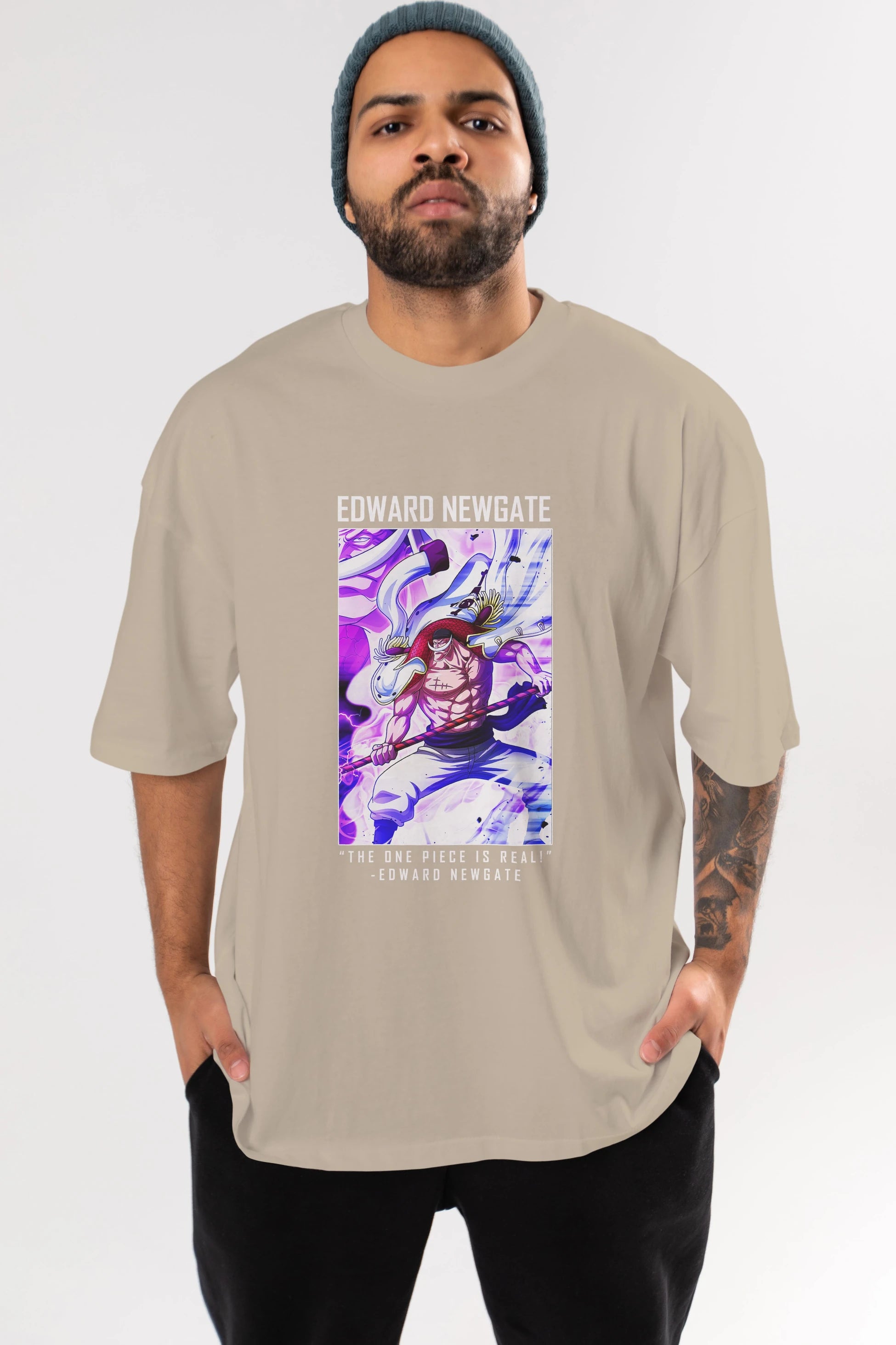 Edward Newgate Anime Ön Baskılı Oversize t-shirt Erkek Kadın Unisex