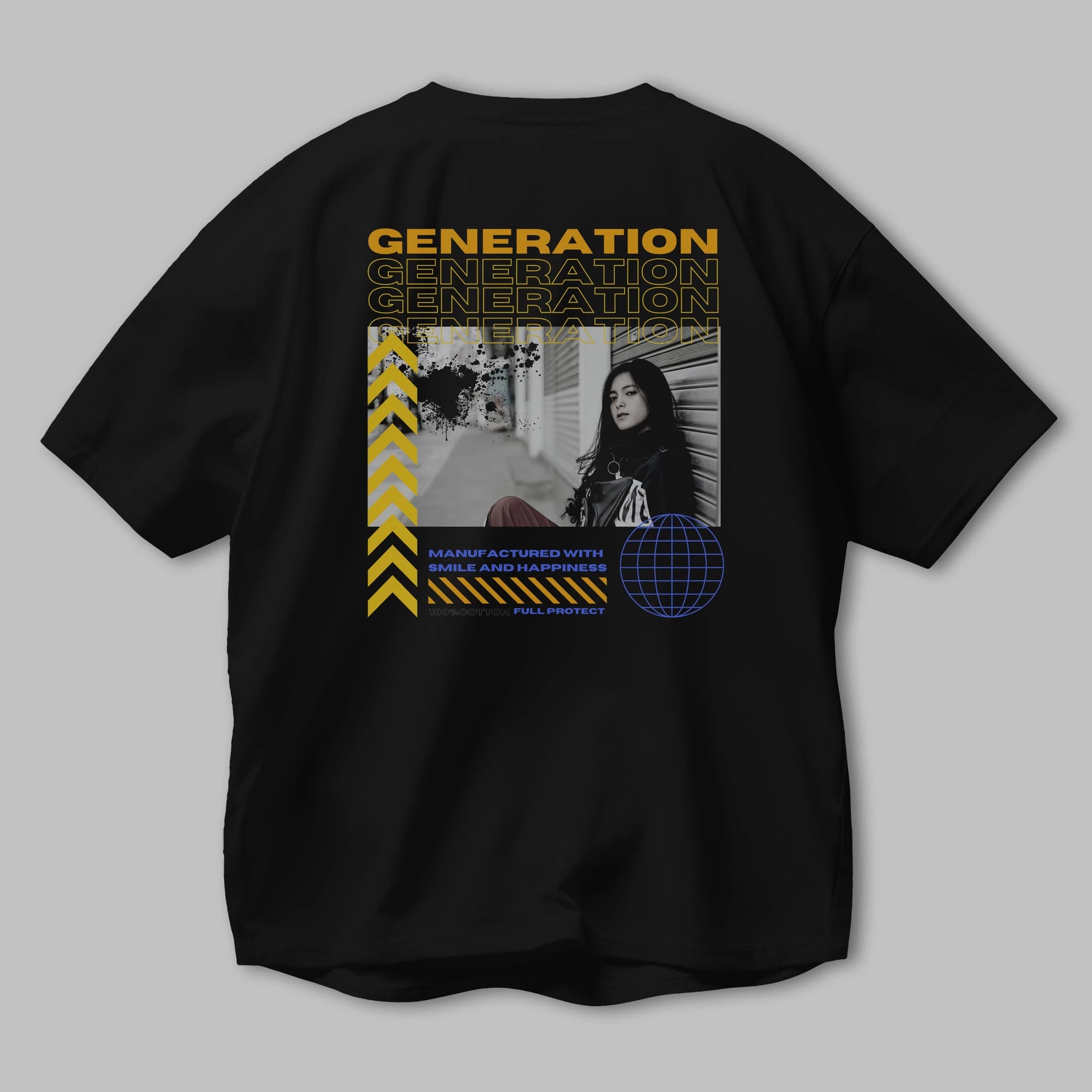 Generation Yazılı Arka Baskılı Oversize t-shirt Erkek Kadın Unisex
