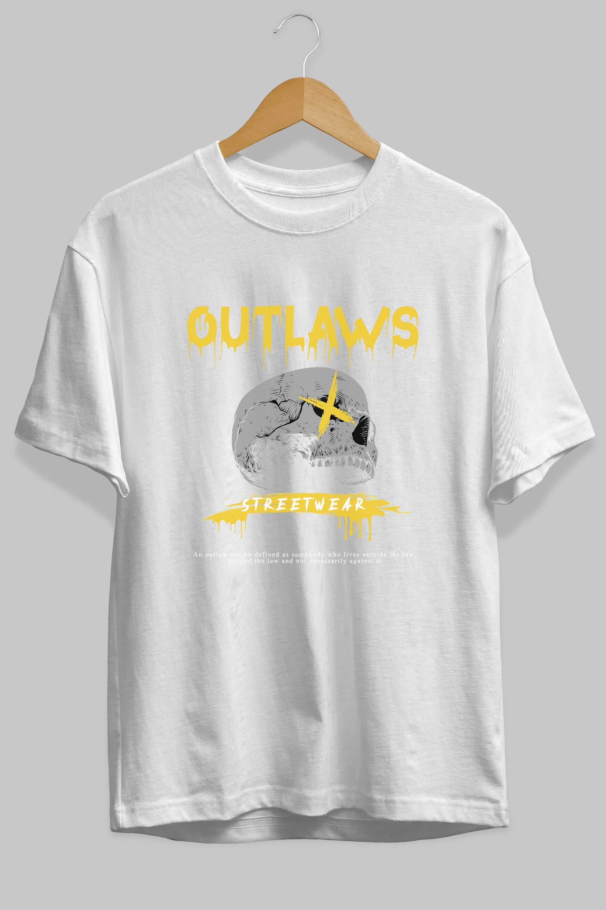 Outlaws Streetwear Ön Baskılı Oversize t-shirt Erkek Kadın Unisex