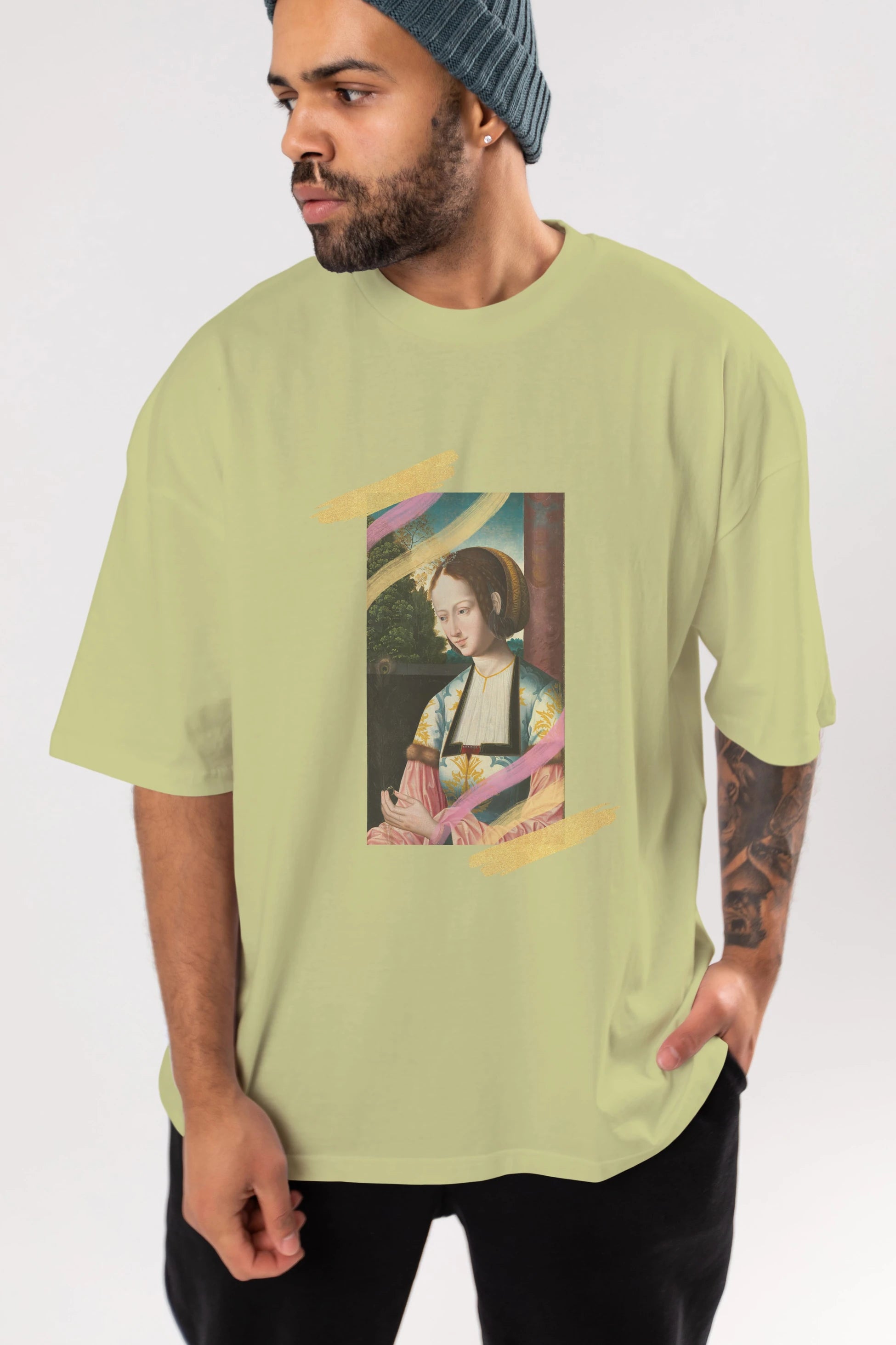 Woman Portrait Ön Baskılı Oversize t-shirt Erkek Kadın Unisex