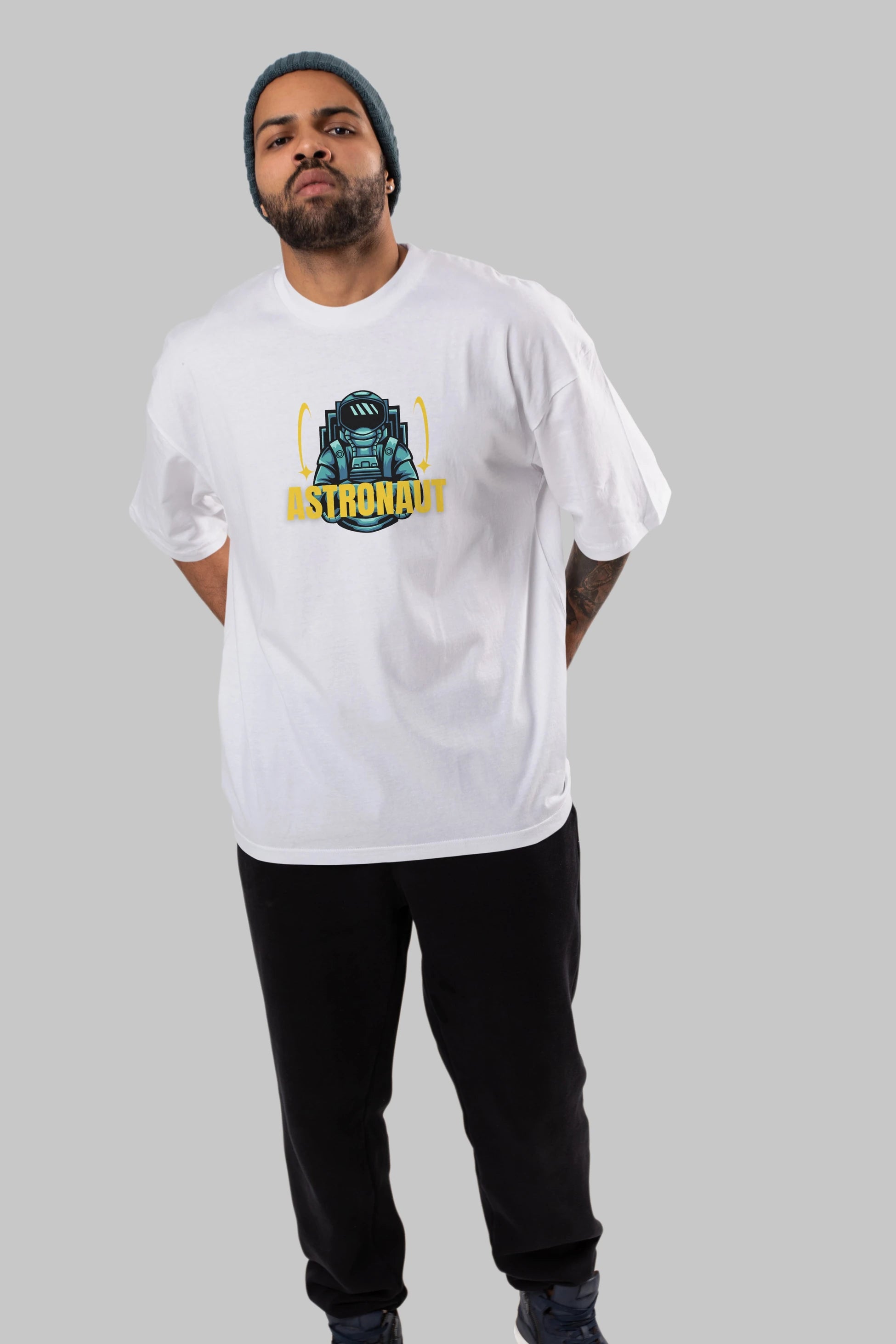 Astronaut Ön Baskılı Oversize t-shirt Erkek Kadın Unisex