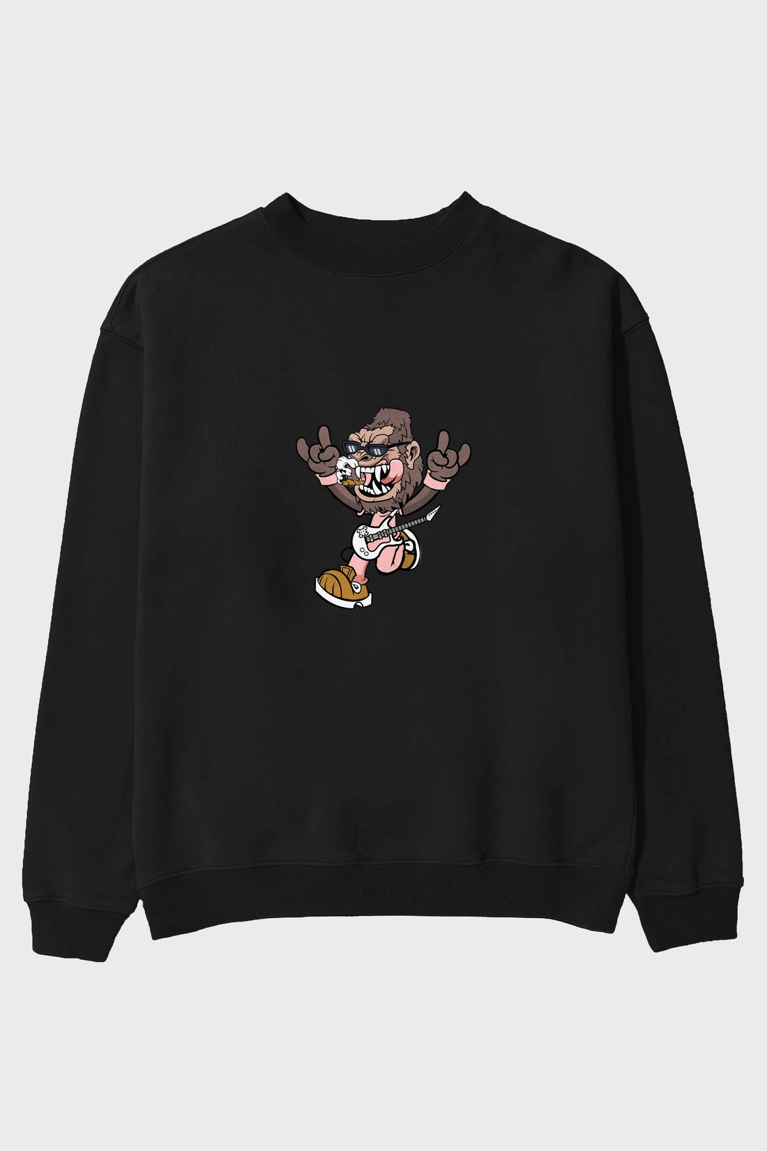 Gorilla Metal Ön Baskılı Oversize Sweatshirt Erkek Kadın Unisex