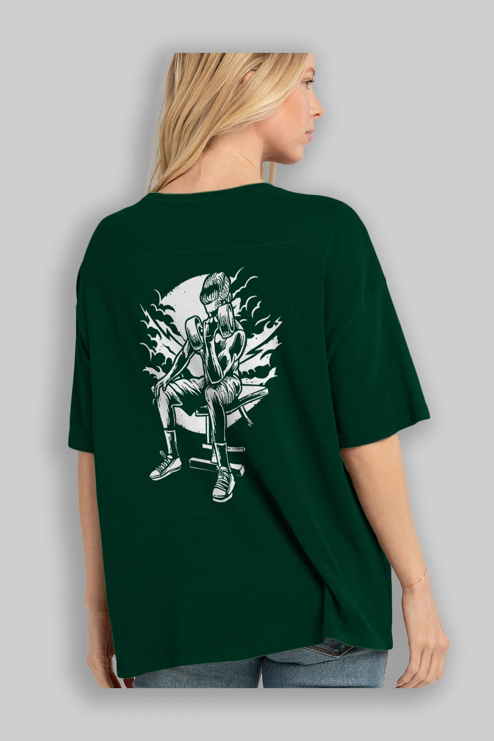 No Pain No Gain Arka Baskılı Oversize t-shirt Erkek Kadın Unisex %100 Pamuk