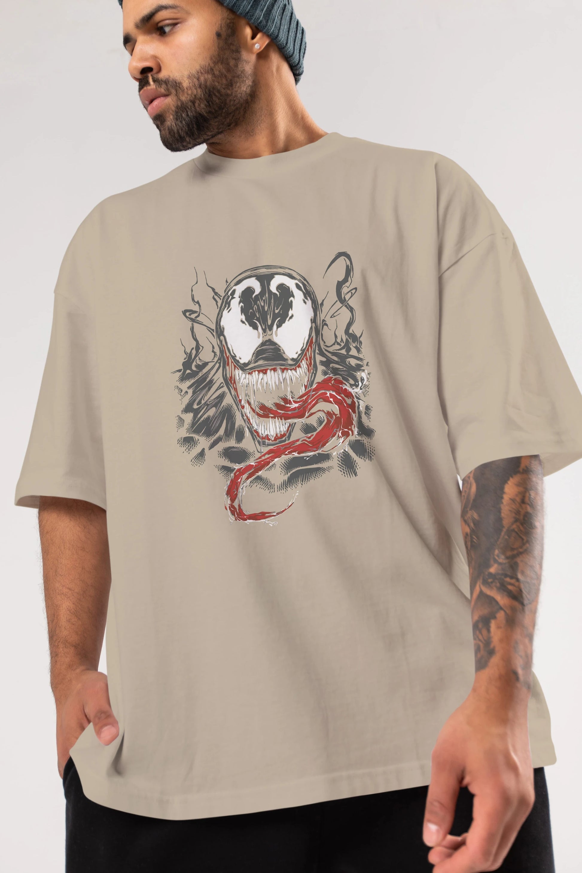 Venom (18) Ön Baskılı Oversize t-shirt Erkek Kadın Unisex %100 Pamuk Bisiklet Yaka tişort