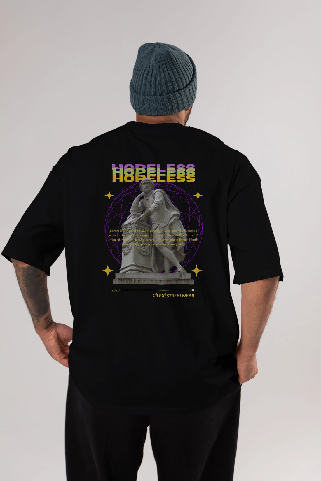 Hopeless Arka Baskılı Oversize t-shirt Erkek Kadın Unisex