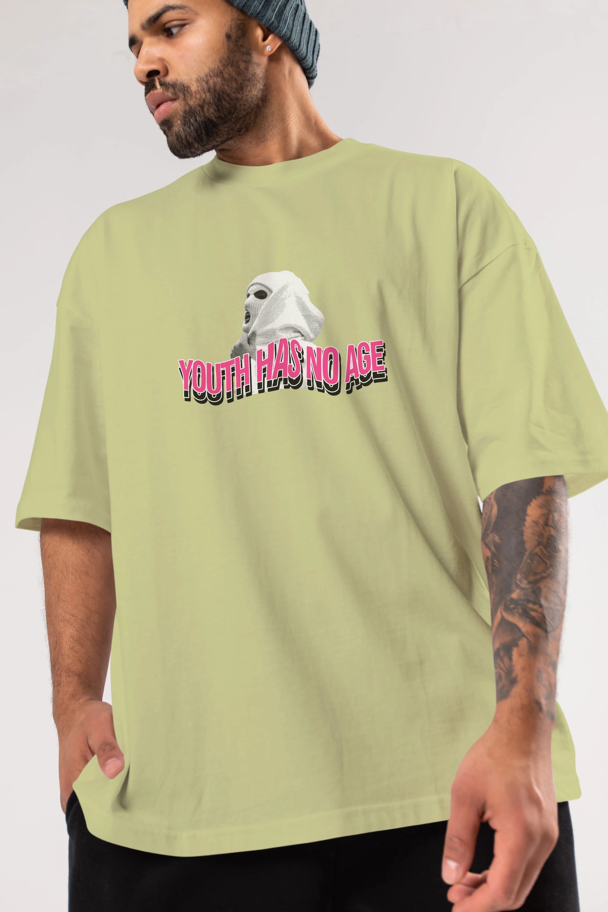 Youth Has No Age Ön Baskılı Oversize t-shirt Erkek Kadın Unisex