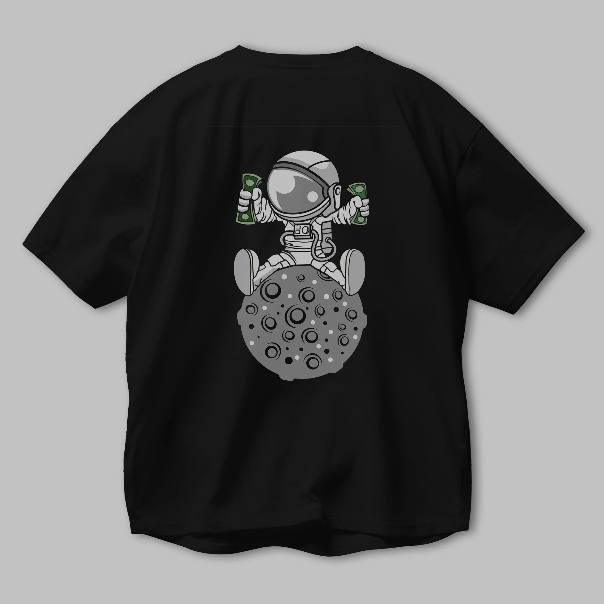 Astronaut Dollar Arka Baskılı Oversize t-shirt Erkek Kadın Unisex %100 Pamuk tişort
