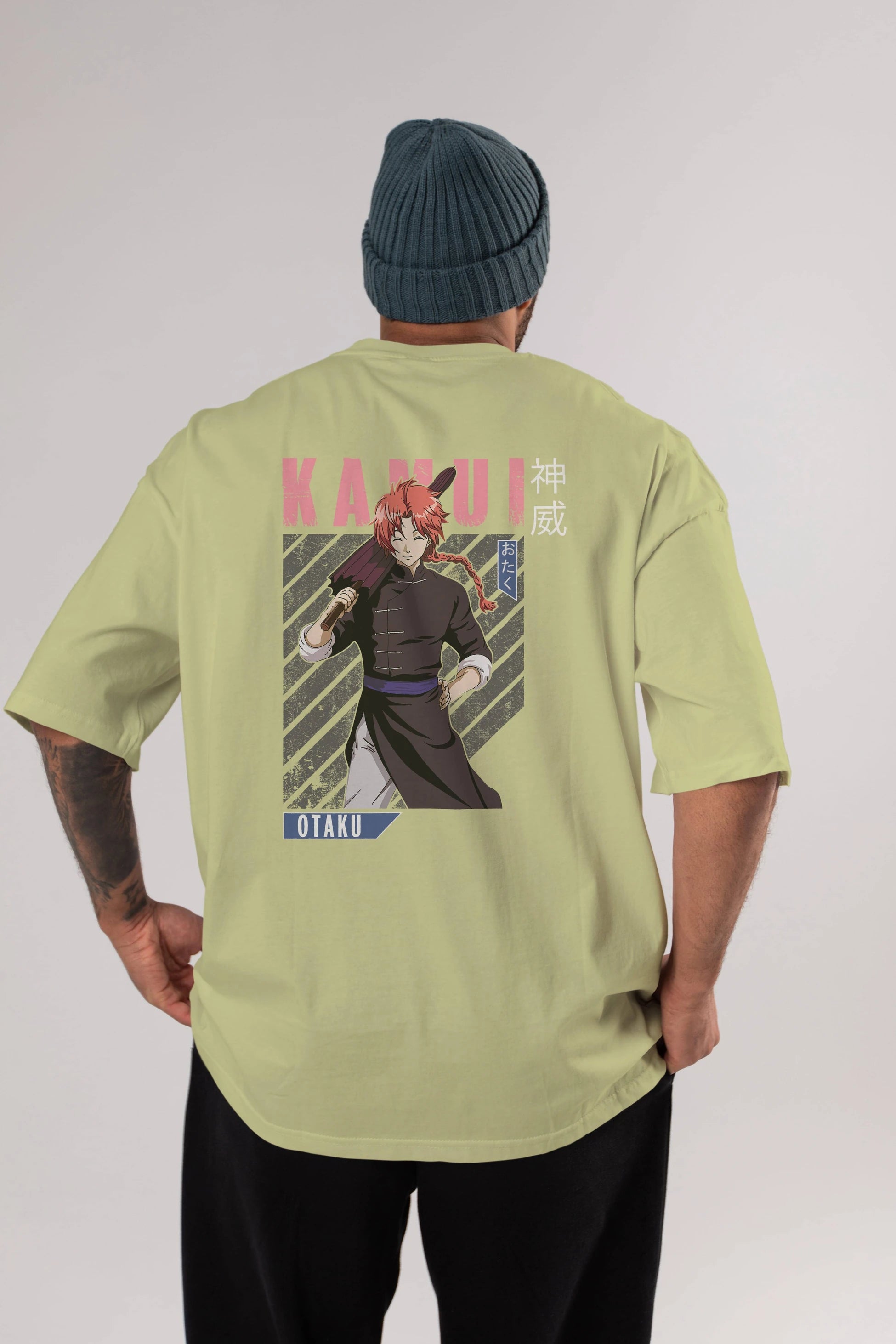 Kamui GINTAMA 1 Anime Arka Baskılı Oversize t-shirt Erkek Kadın Unisex