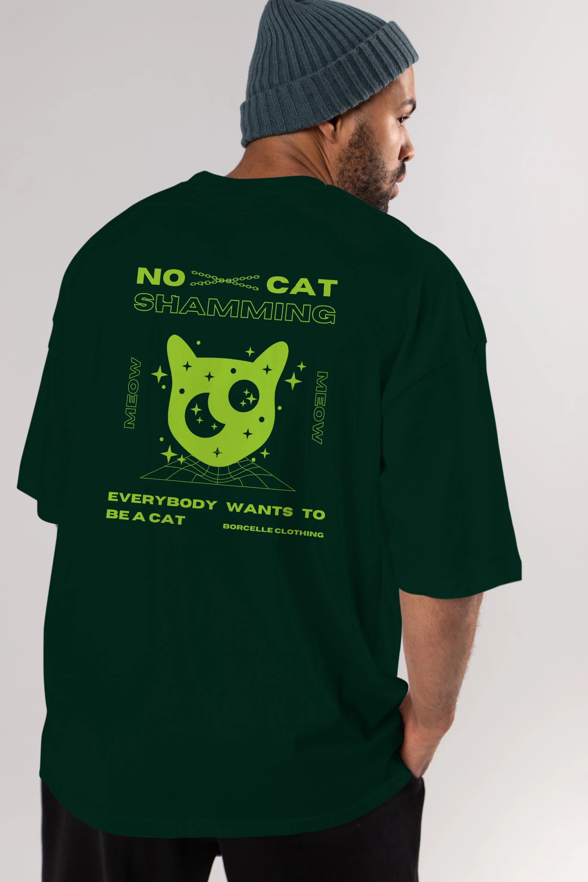 No Cat Shamming Yazılı Arka Baskılı Oversize t-shirt Erkek Kadın Unisex