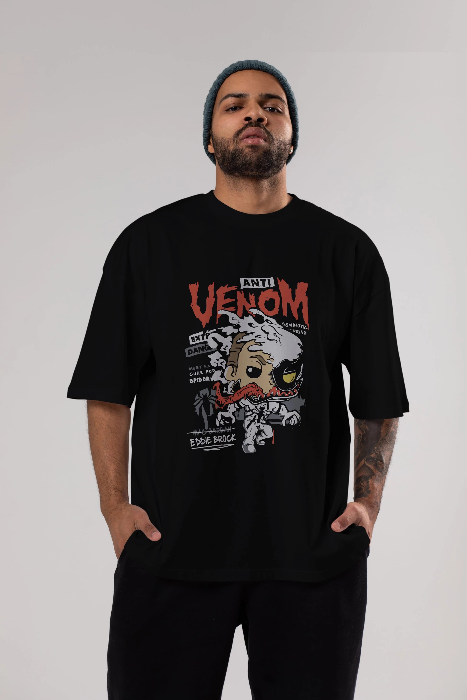 Venom (9) Ön Baskılı Oversize t-shirt Erkek Kadın Unisex %100 Pamuk Bisiklet Yaka tişort