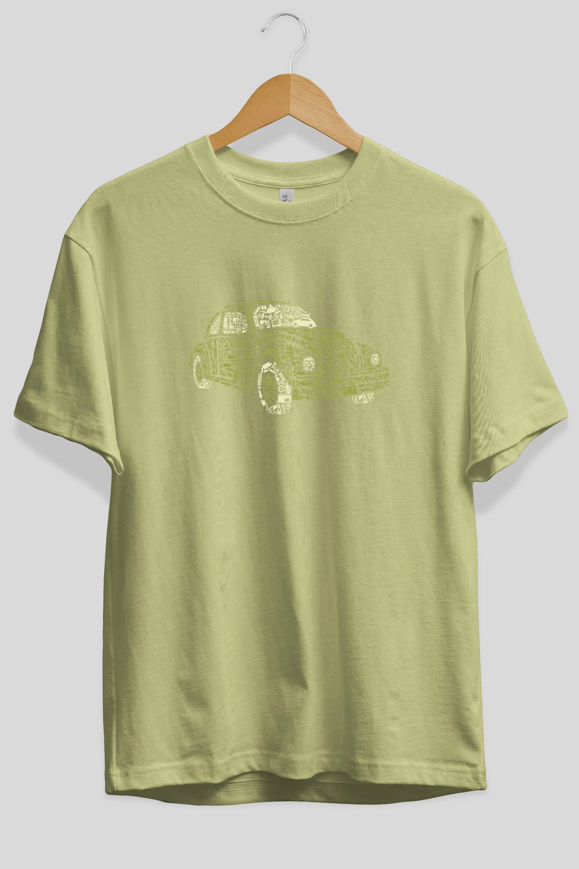 Beetle Ön Baskılı Oversize t-shirt %100 pamuk Erkek Kadın Unisex