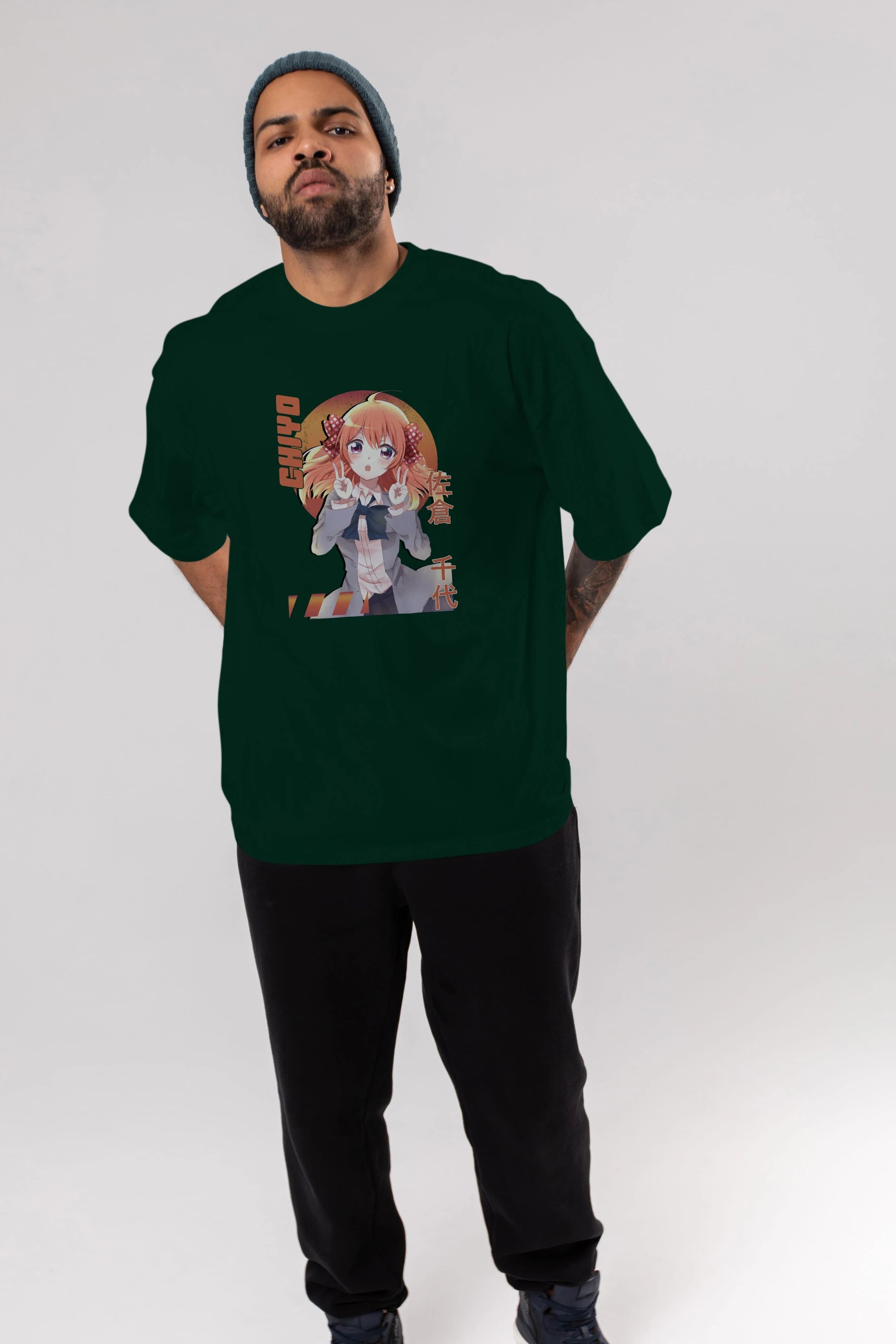 Chiyo Sakura 5 Anime Ön Baskılı Oversize t-shirt %100 pamuk Erkek Kadın Unisex