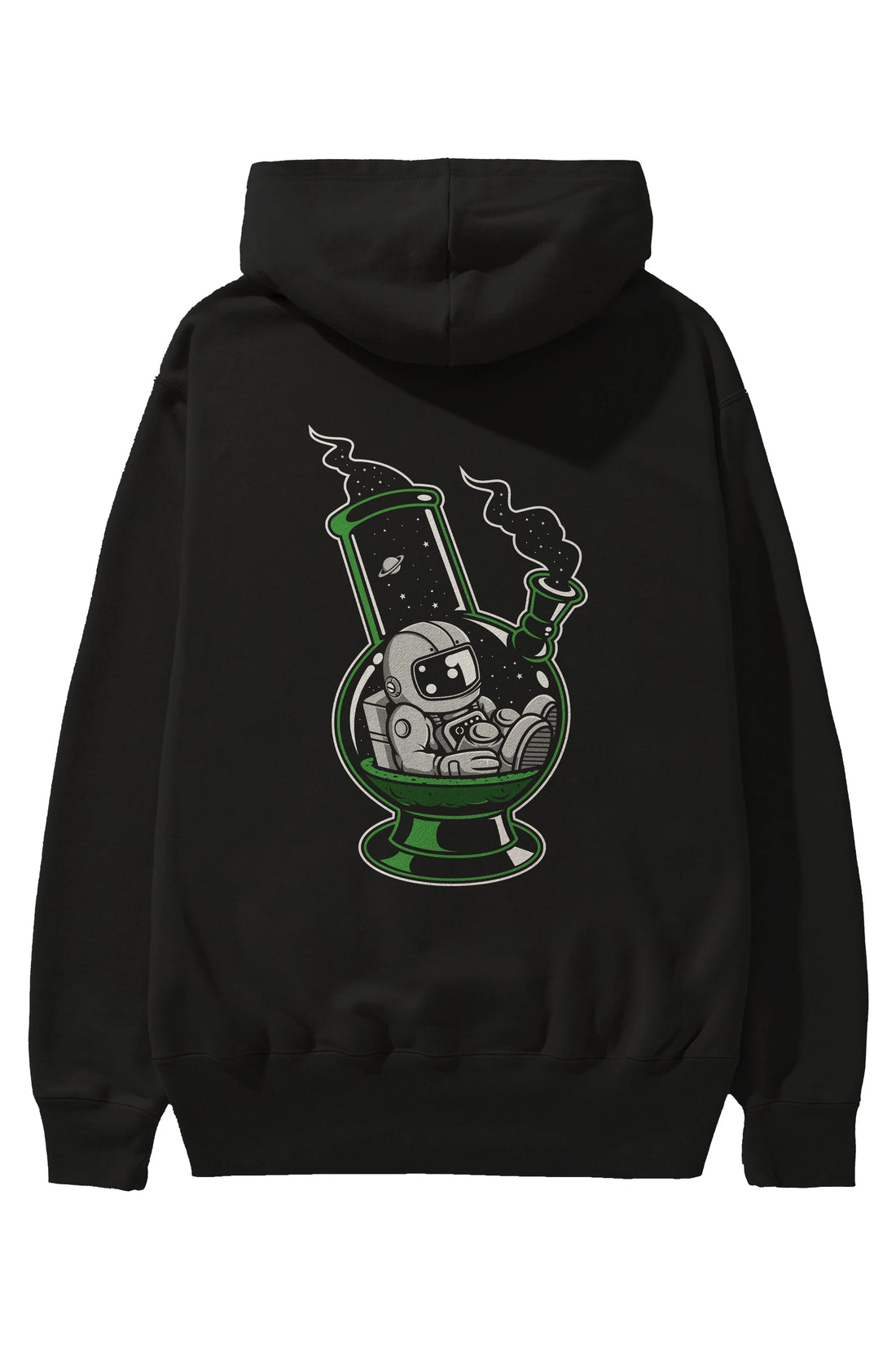Astronaut Bong Arka Baskılı Hoodie Oversize Kapüşonlu Sweatshirt Erkek Kadın Unisex