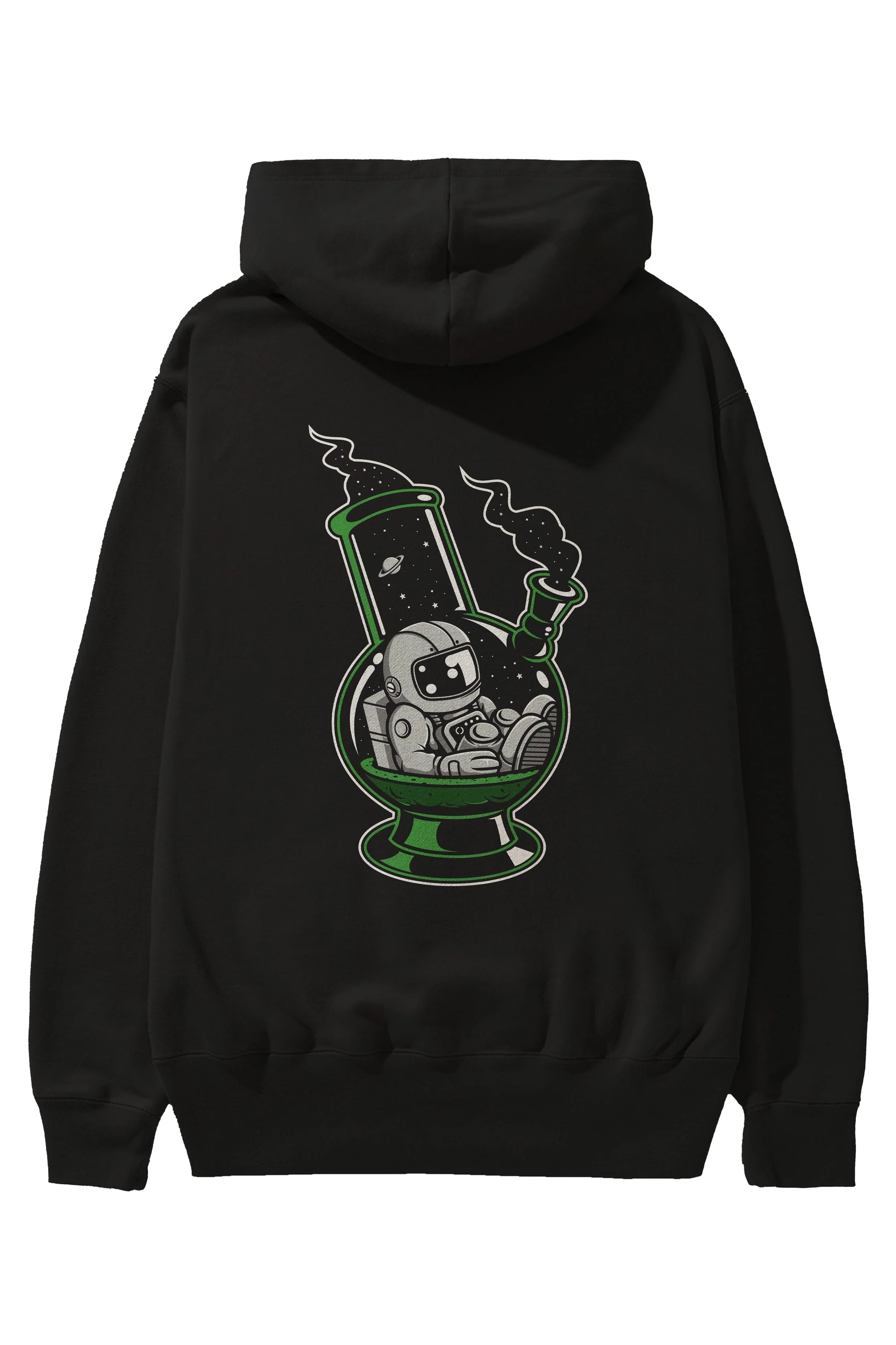 Astronaut Bong Arka Baskılı Hoodie Oversize Kapüşonlu Sweatshirt Erkek Kadın Unisex