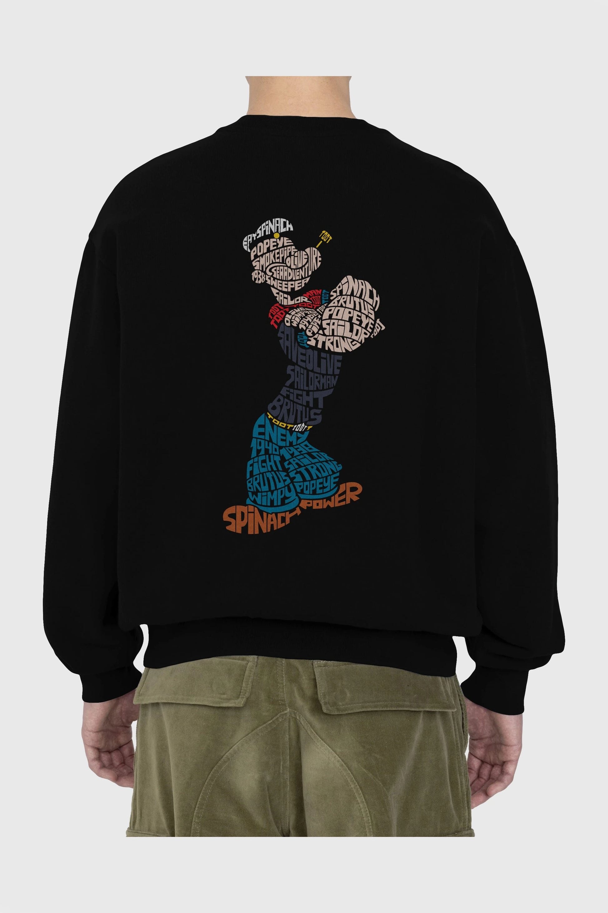 Sailorman Arka Baskılı Oversize Sweatshirt Erkek Kadın Unisex