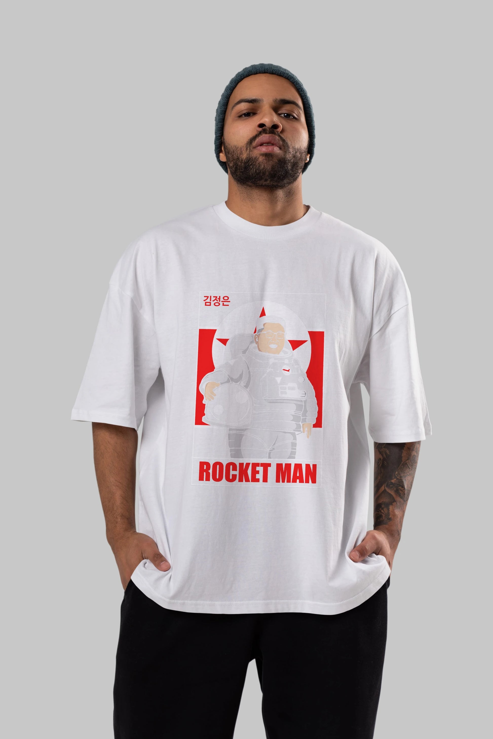 Astronot Kim Ön Baskılı Oversize t-shirt Erkek Kadın Unisex %100 Pamuk tişort