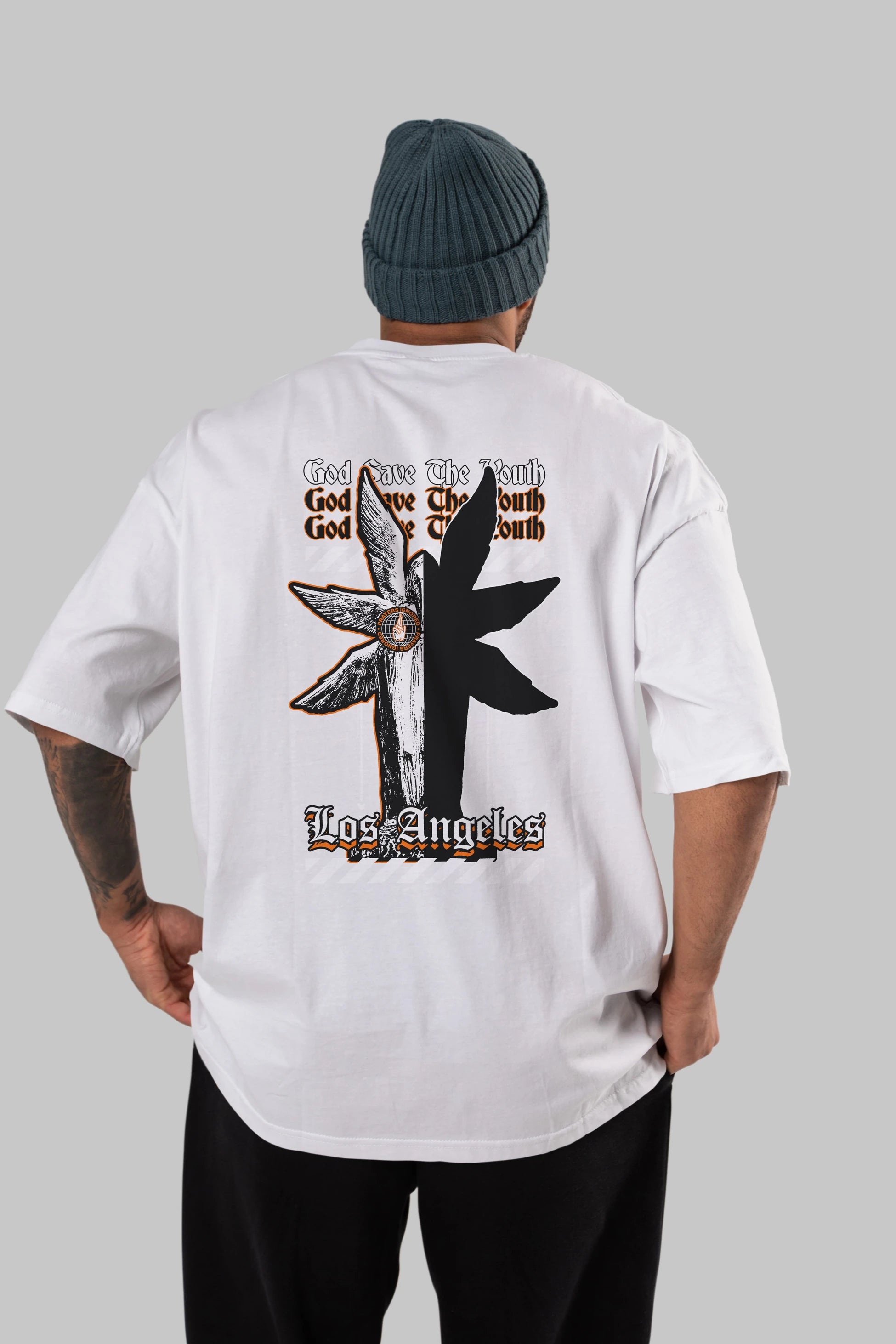 God Save The Youth Arka Baskılı Oversize t-shirt Erkek Kadın Unisex