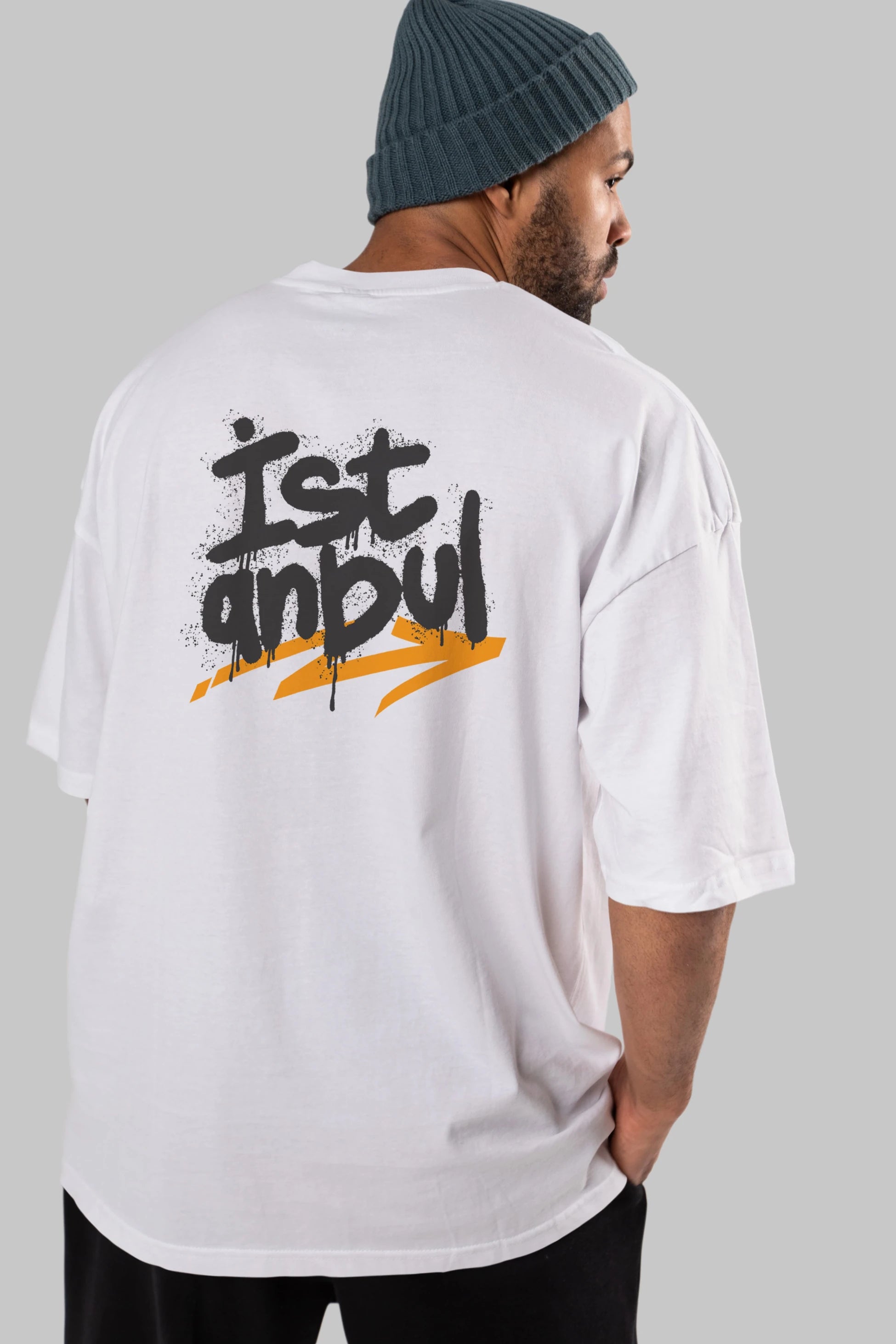 istanbul Yazılı Arka Baskılı Oversize t-shirt Erkek Kadın Unisex