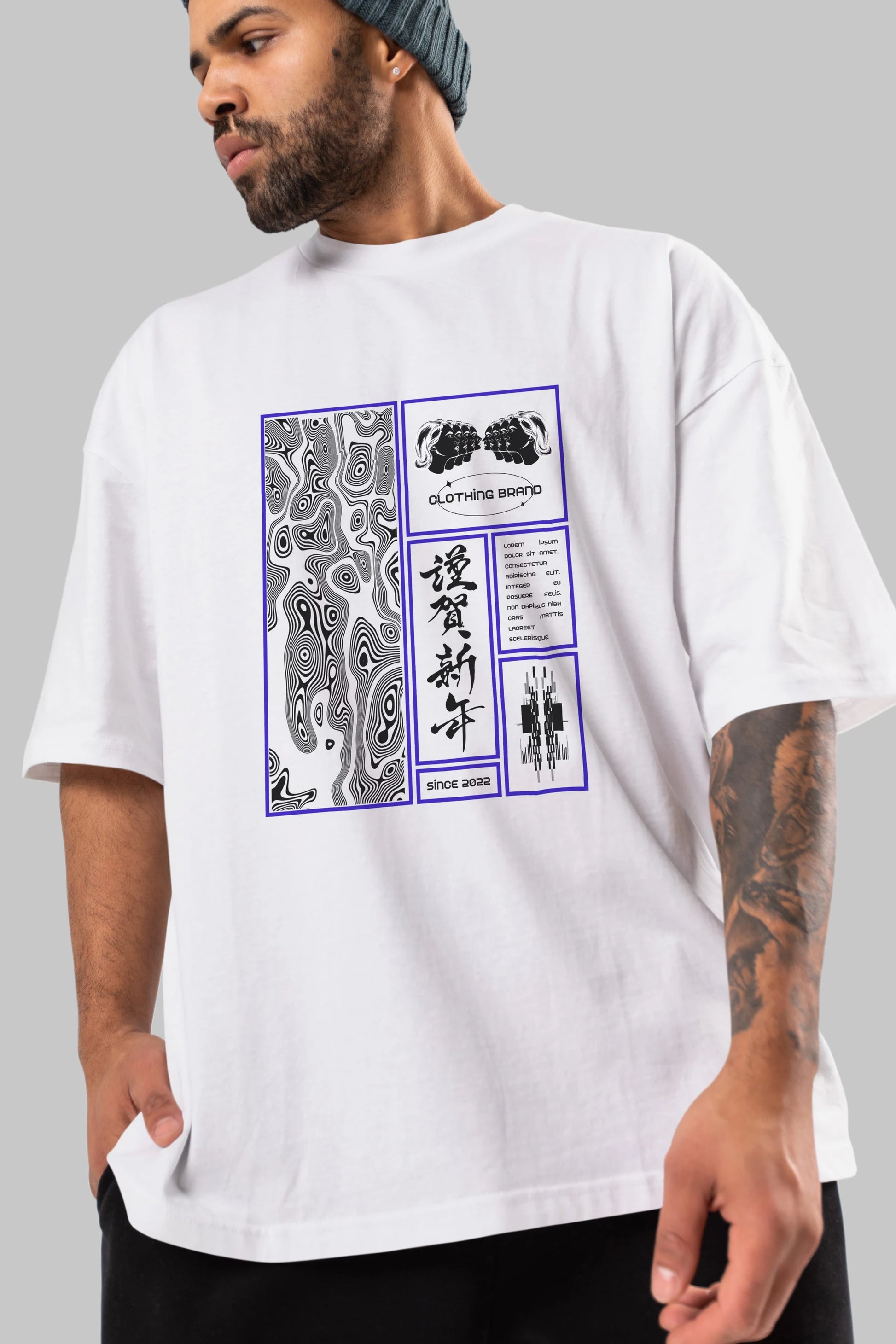 Neon Japanese Streetwear Ön Baskılı Oversize t-shirt Erkek Kadın Unisex