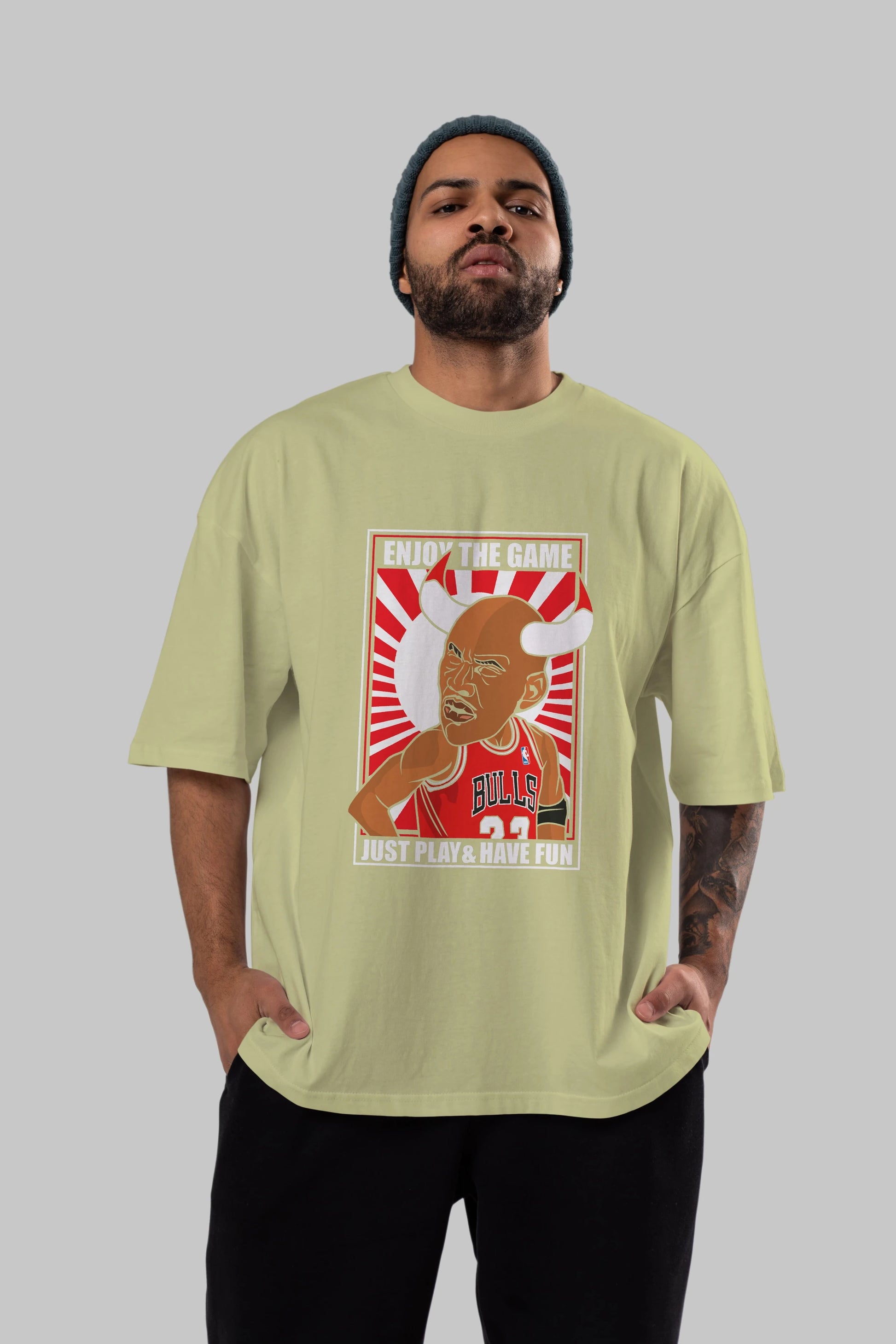 Michael Jordan Ön Baskılı Oversize t-shirt Erkek Kadın Unisex %100 Pamuk tişort