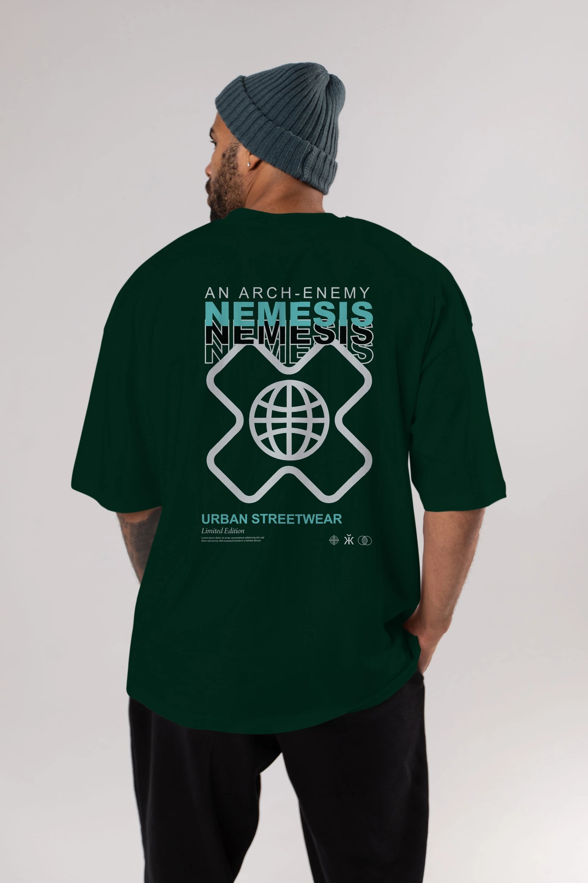 Nemesis Urban Arka Baskılı Oversize t-shirt Erkek Kadın Unisex