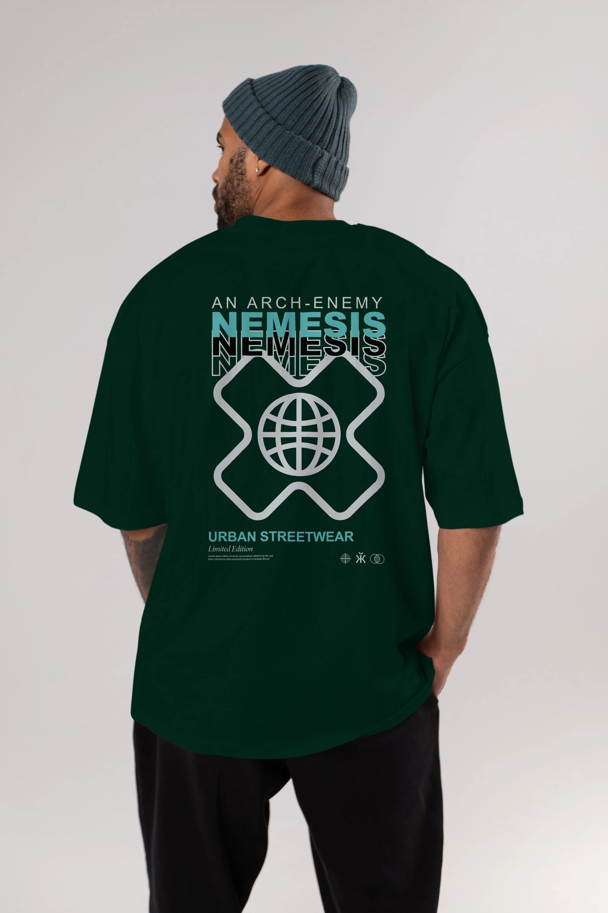 Nemesis Urban Arka Baskılı Oversize t-shirt Erkek Kadın Unisex