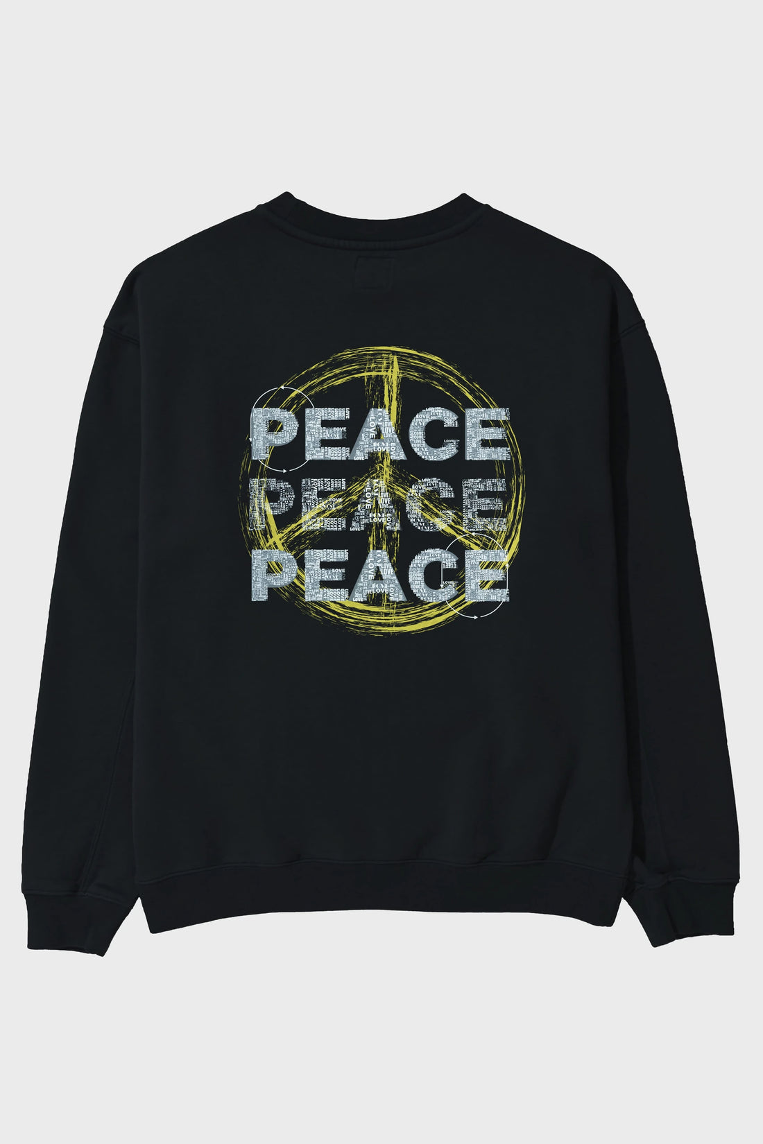 Peace Yazılı Arka Baskılı Oversize Sweatshirt Erkek Kadın Unisex