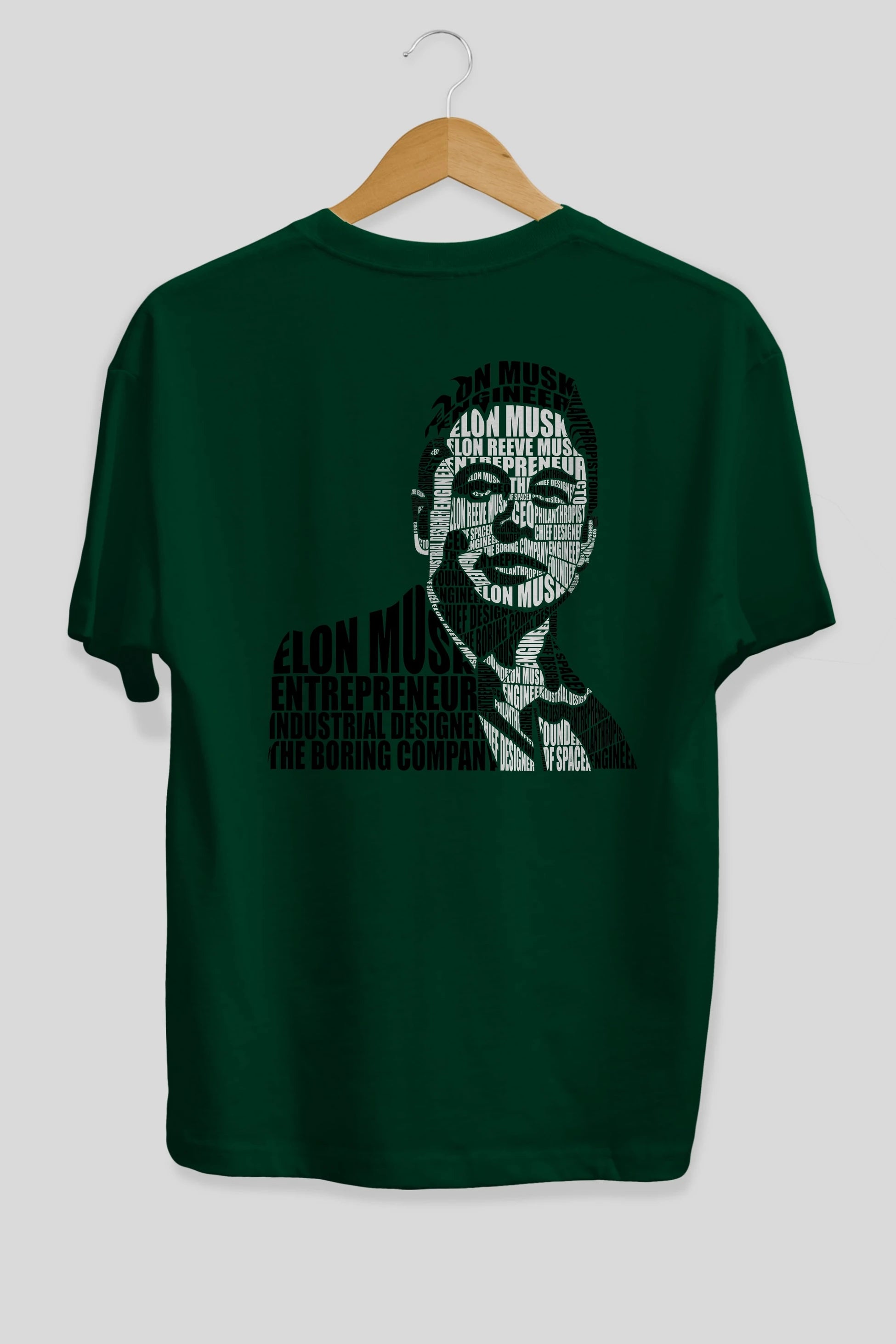 Elon Musk Calligram Arka Baskılı Oversize t-shirt %100 pamuk Erkek Kadın Unisex