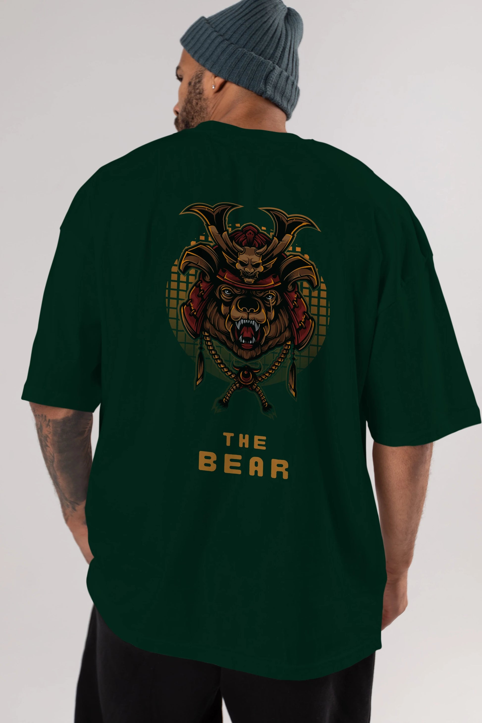 The Bear 2 Arka Baskılı Oversize t-shirt Erkek Kadın Unisex %100 Pamuk