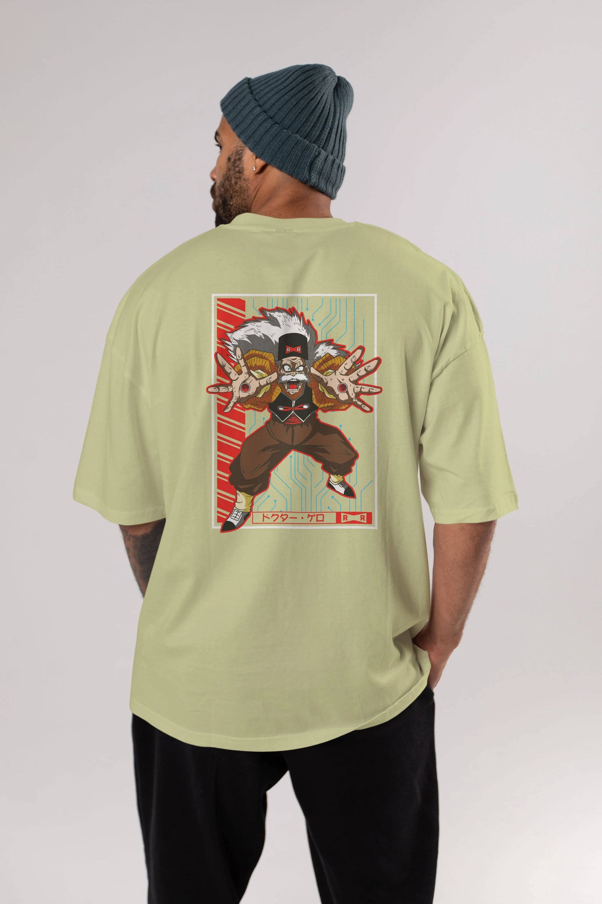 DragonBall DrMakigero Anime Arka Baskılı Oversize t-shirt Erkek Kadın Unisex