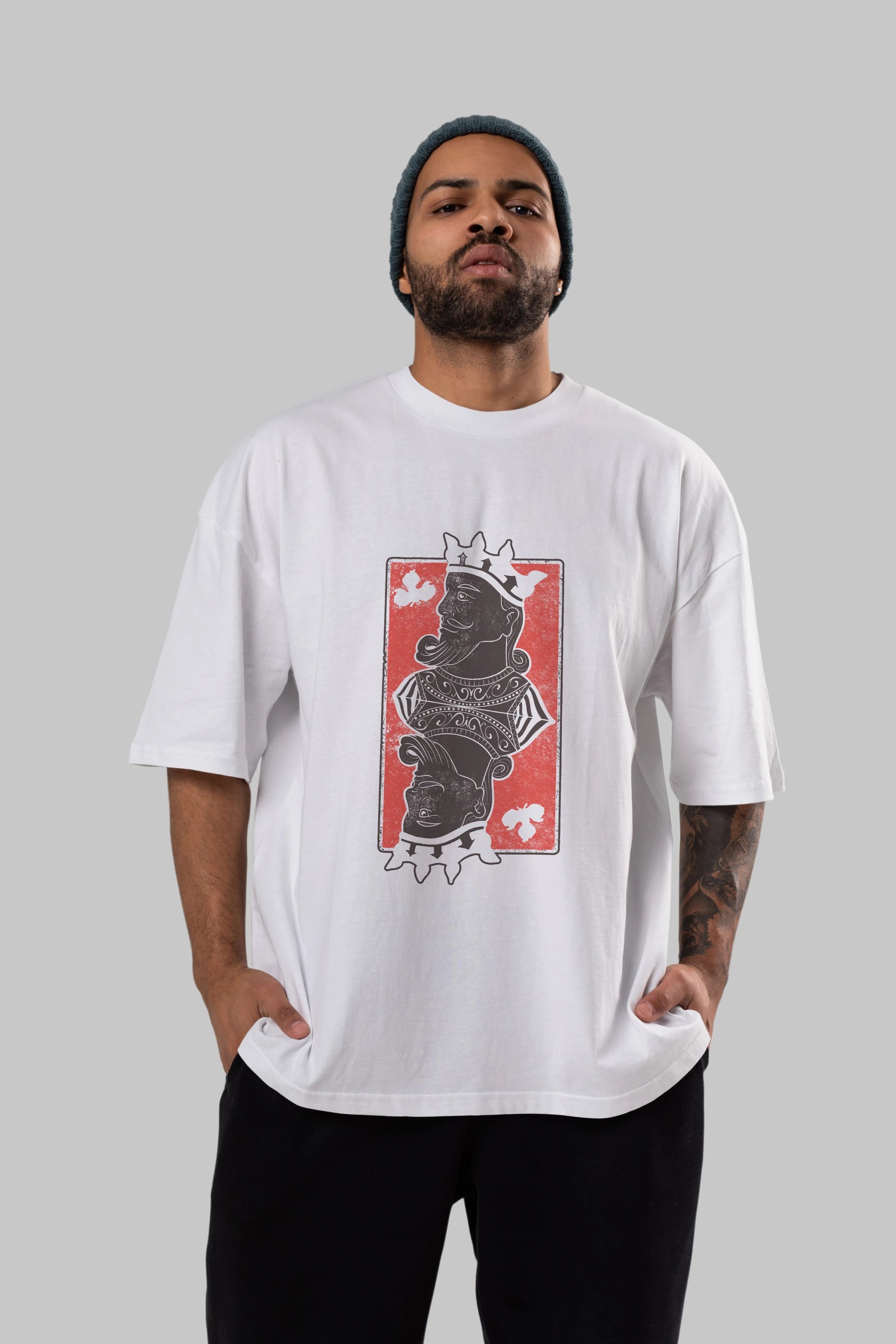 King Streetwear Ön Baskılı Oversize t-shirt Erkek Kadın Unisex