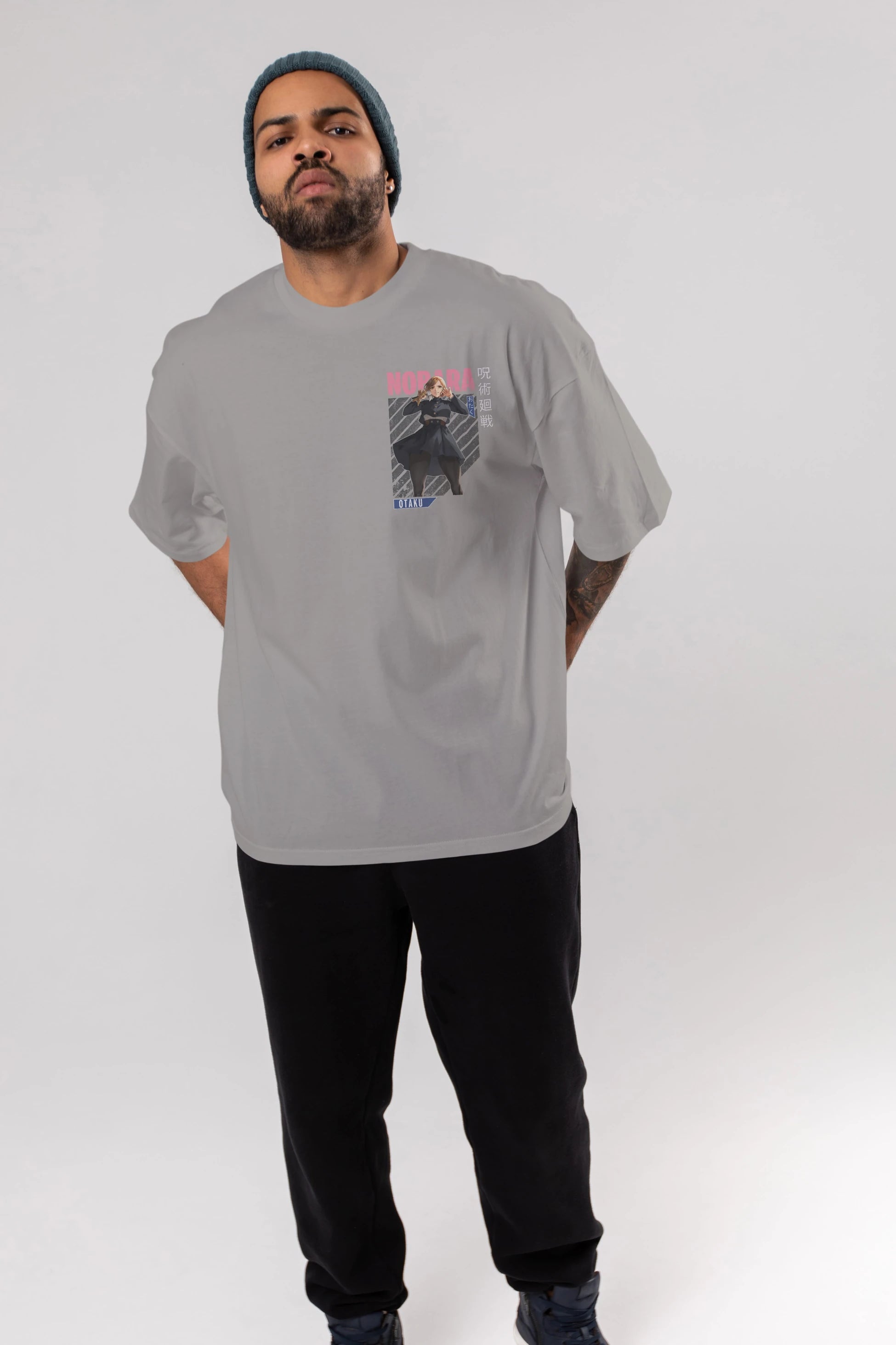 Nobara Kugisaki 4 Ön Sol Baskılı Oversize t-shirt Erkek Kadın Unisex %100 Pamuk Bisiklet Yaka tişort