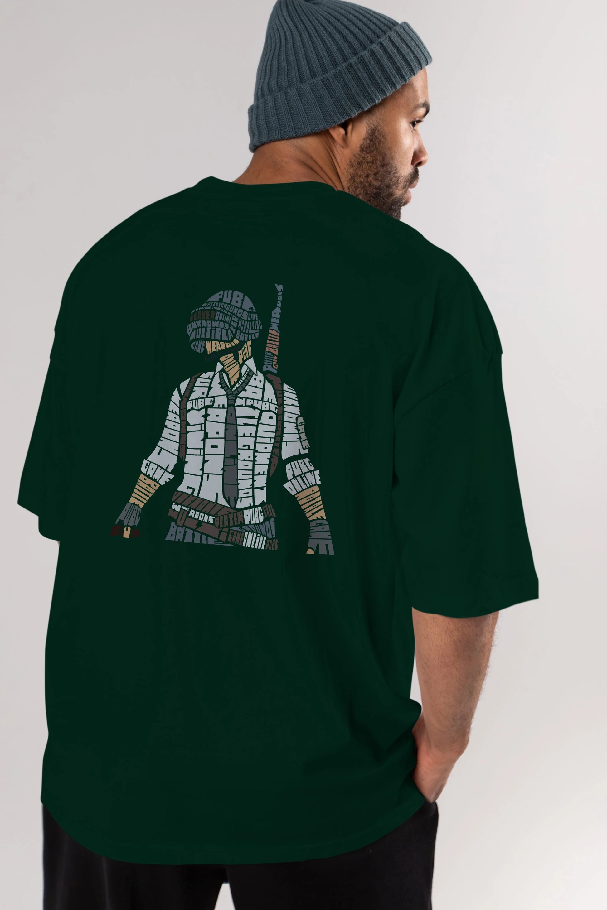 Pubg Arka Baskılı Oversize t-shirt %100 pamuk Erkek Kadın Unisex