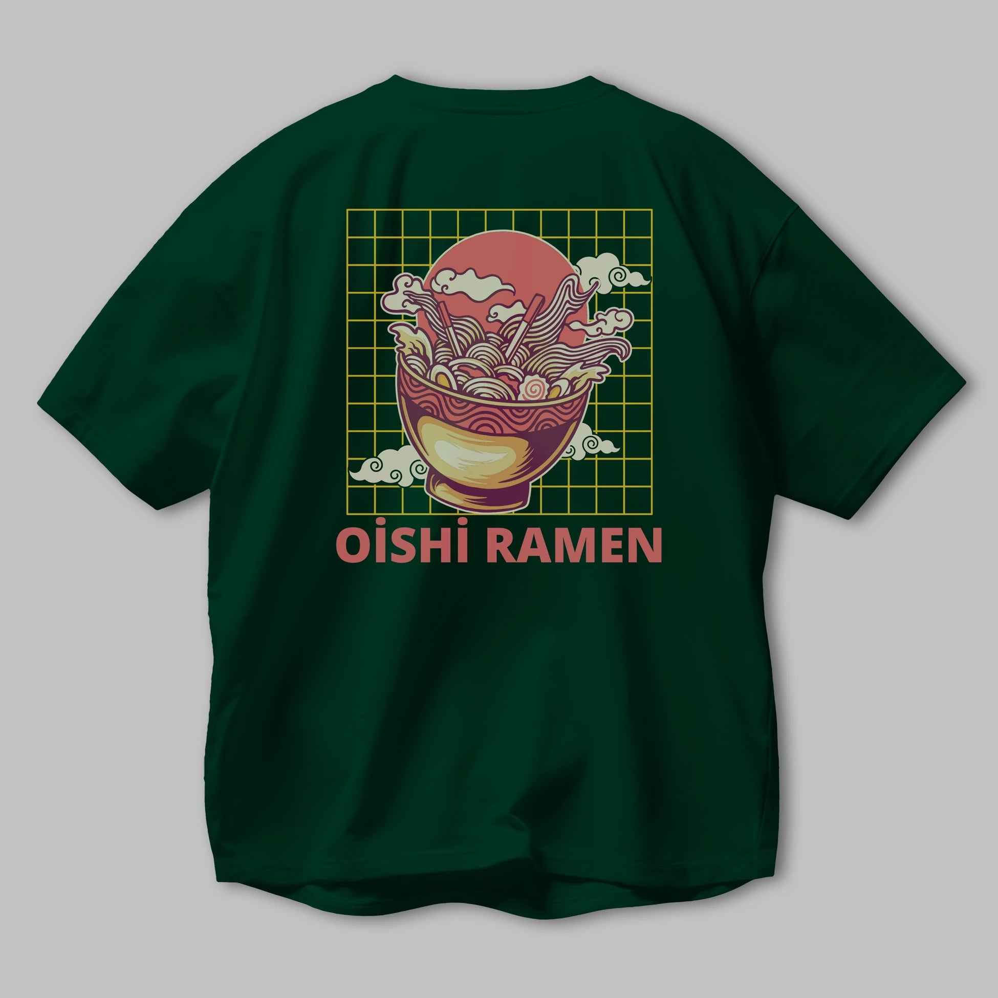 Oishi Ramen Yazılı Arka Baskılı Oversize t-shirt Erkek Kadın Unisex