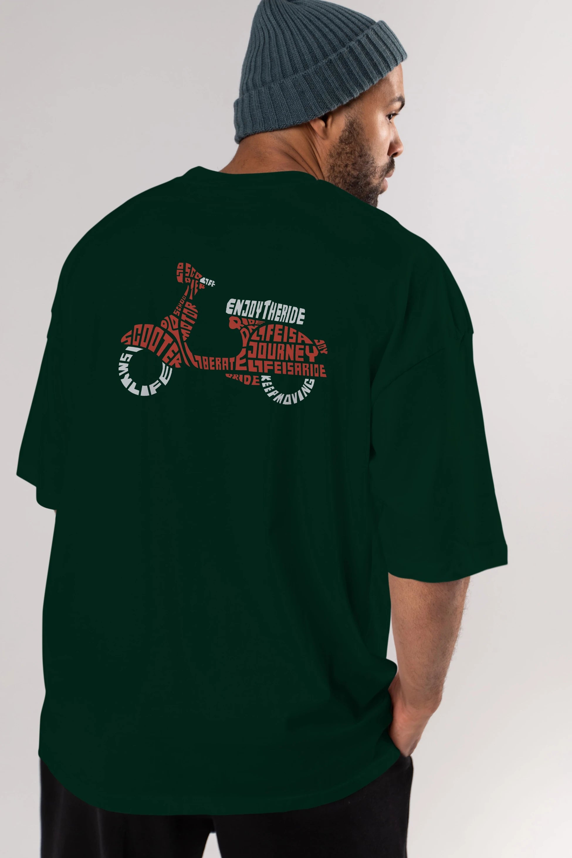 Enjoy The Ride Arka Baskılı Oversize t-shirt %100 pamuk Erkek Kadın Unisex