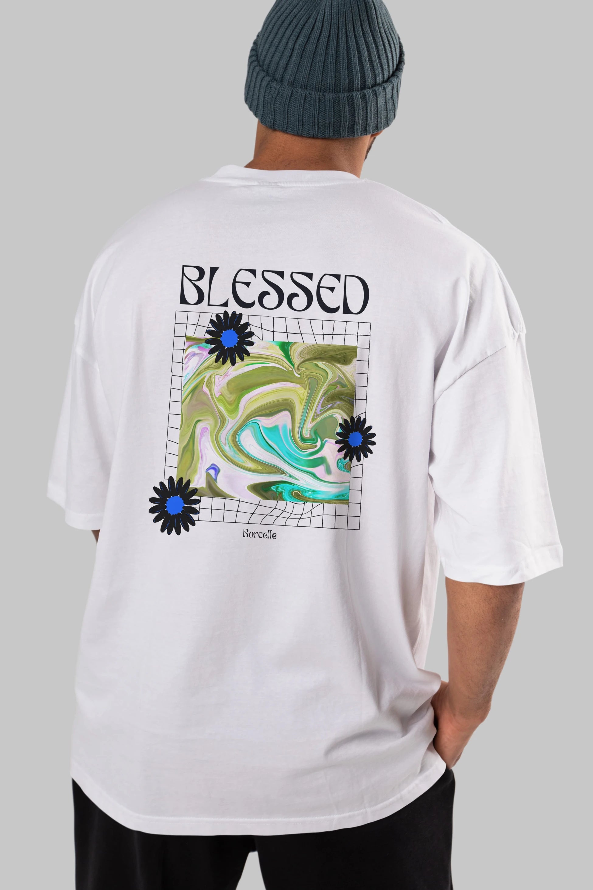 Blessed Arka Baskılı Oversize t-shirt Erkek Kadın Unisex